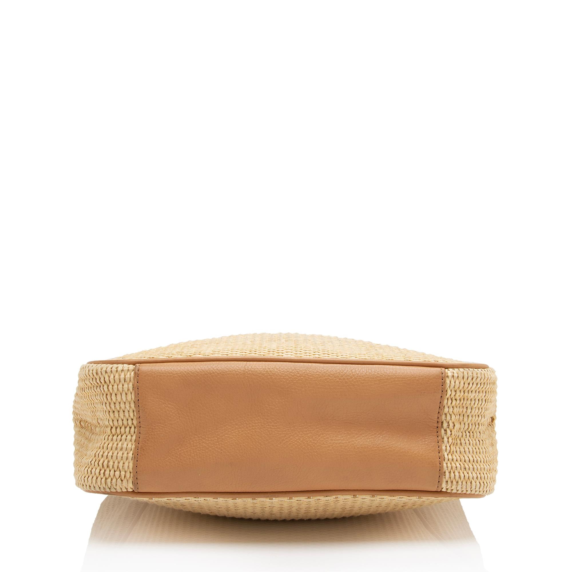 Tory Burch Raffia Leather Slouchy Tote (SHF-UewUdN)