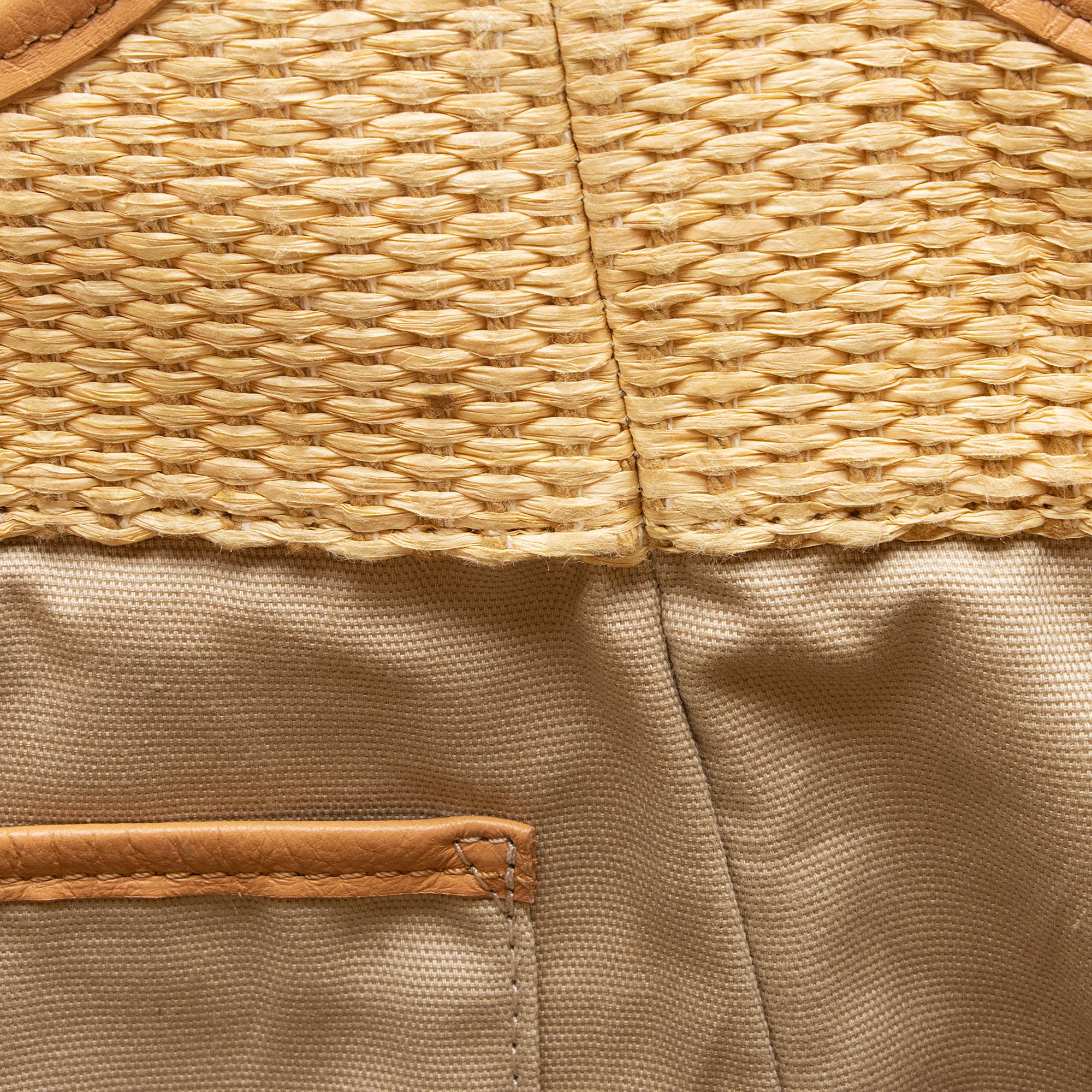 Tory Burch Raffia Leather Slouchy Tote (SHF-UewUdN)