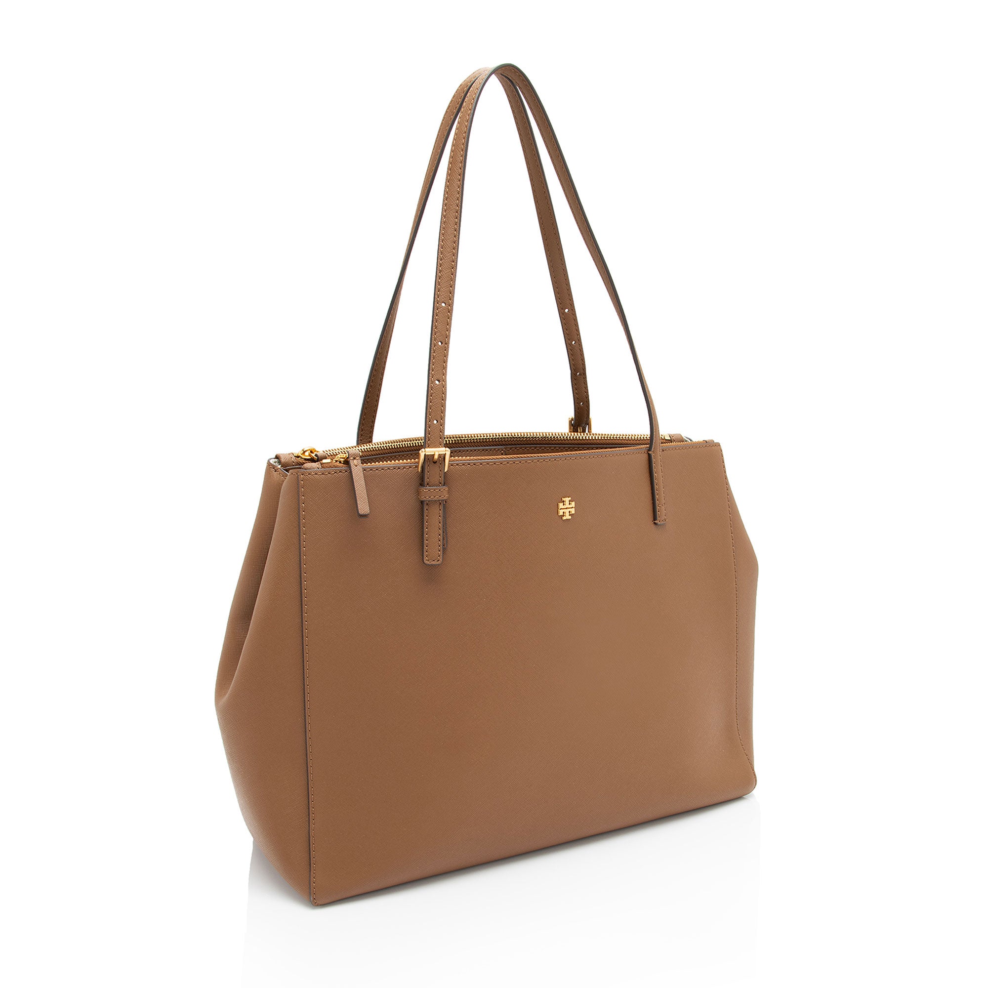 Tory Burch Saffiano Leather Emerson Double Zip Large Tote (SHF-atmA95)