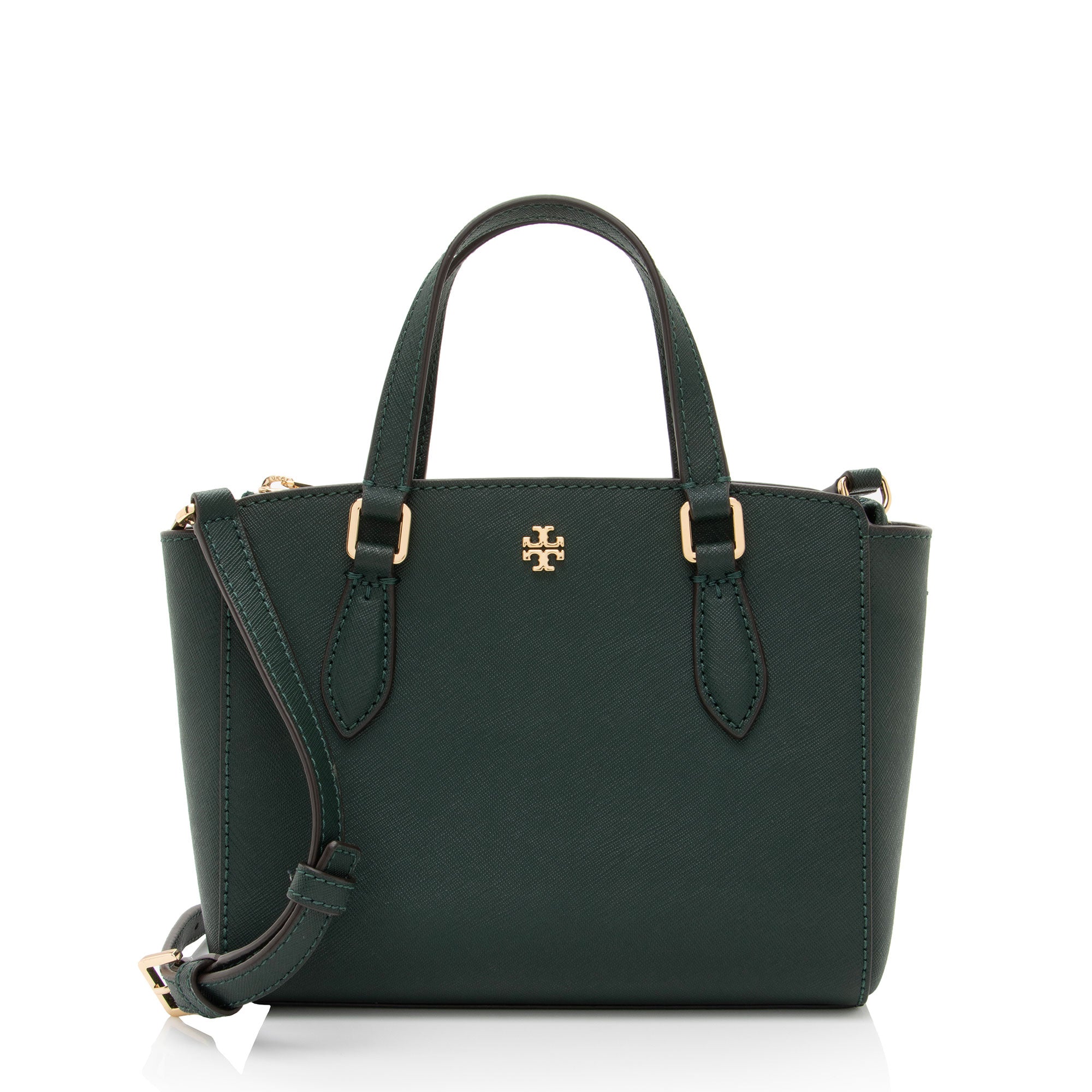 Tory Burch Saffiano Leather Emerson Top Zip Micro Tote (SHF-QkYroX)