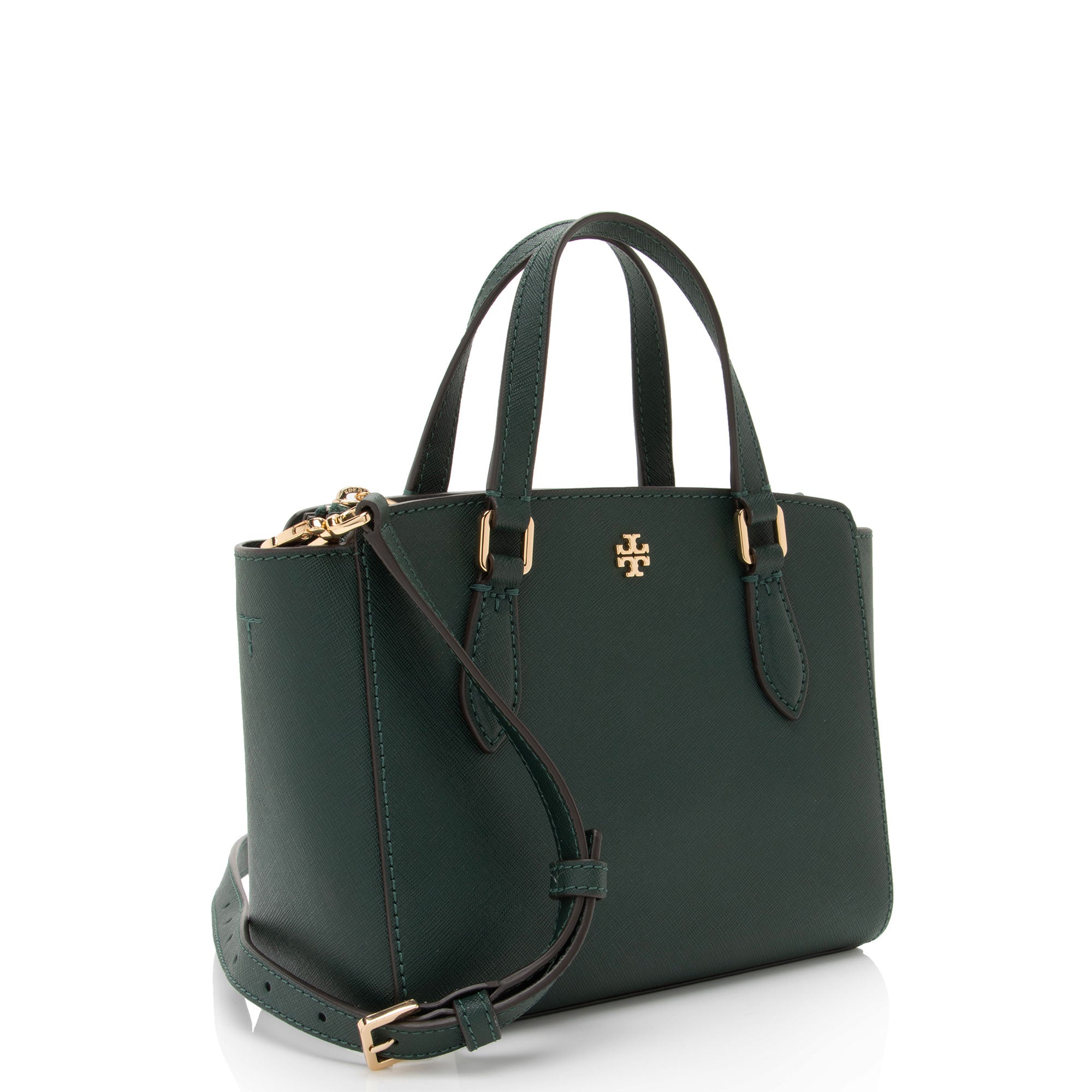 Tory Burch Saffiano Leather Emerson Top Zip Micro Tote (SHF-QkYroX)