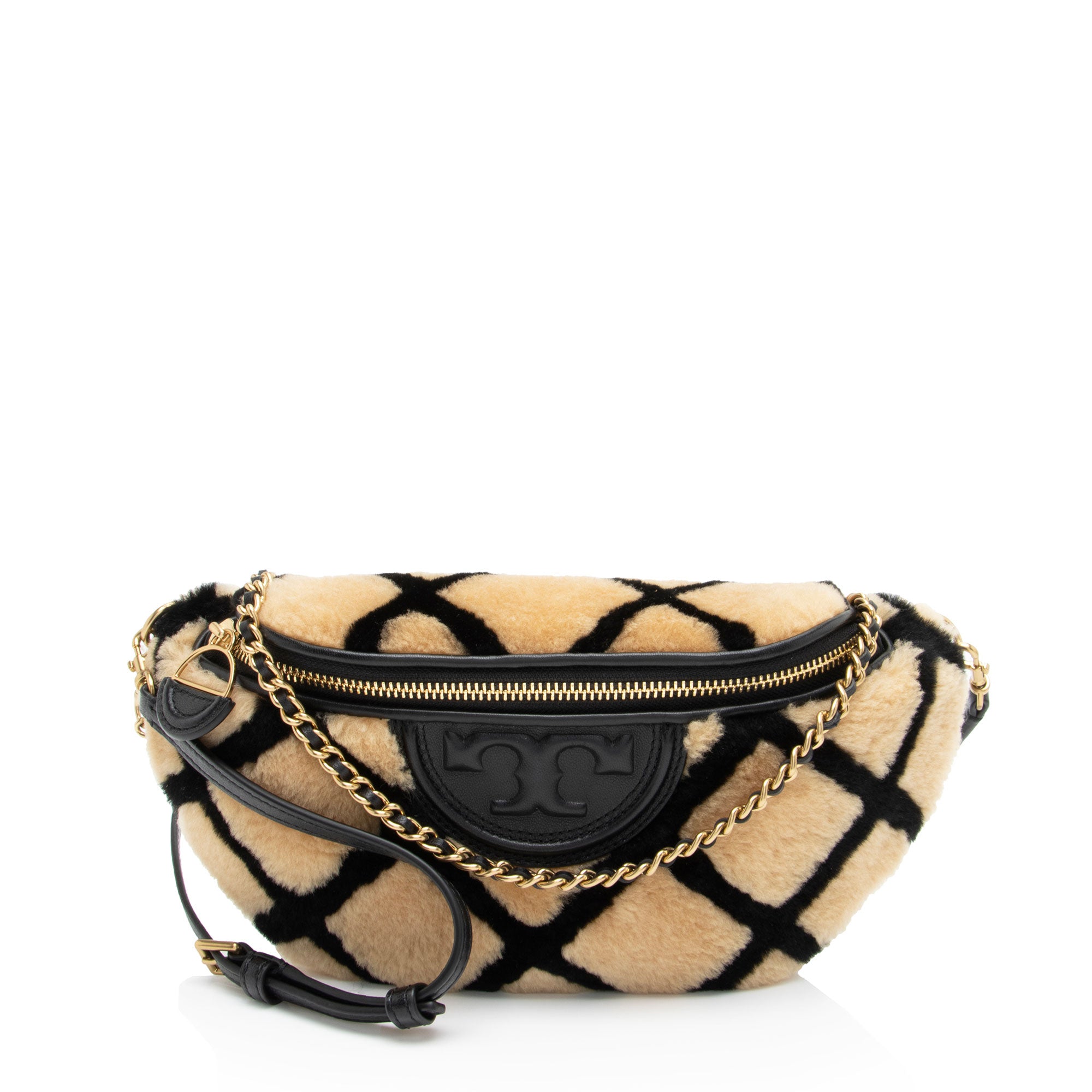 Tory Burch Shearling Fleming Convertible Belt Bag