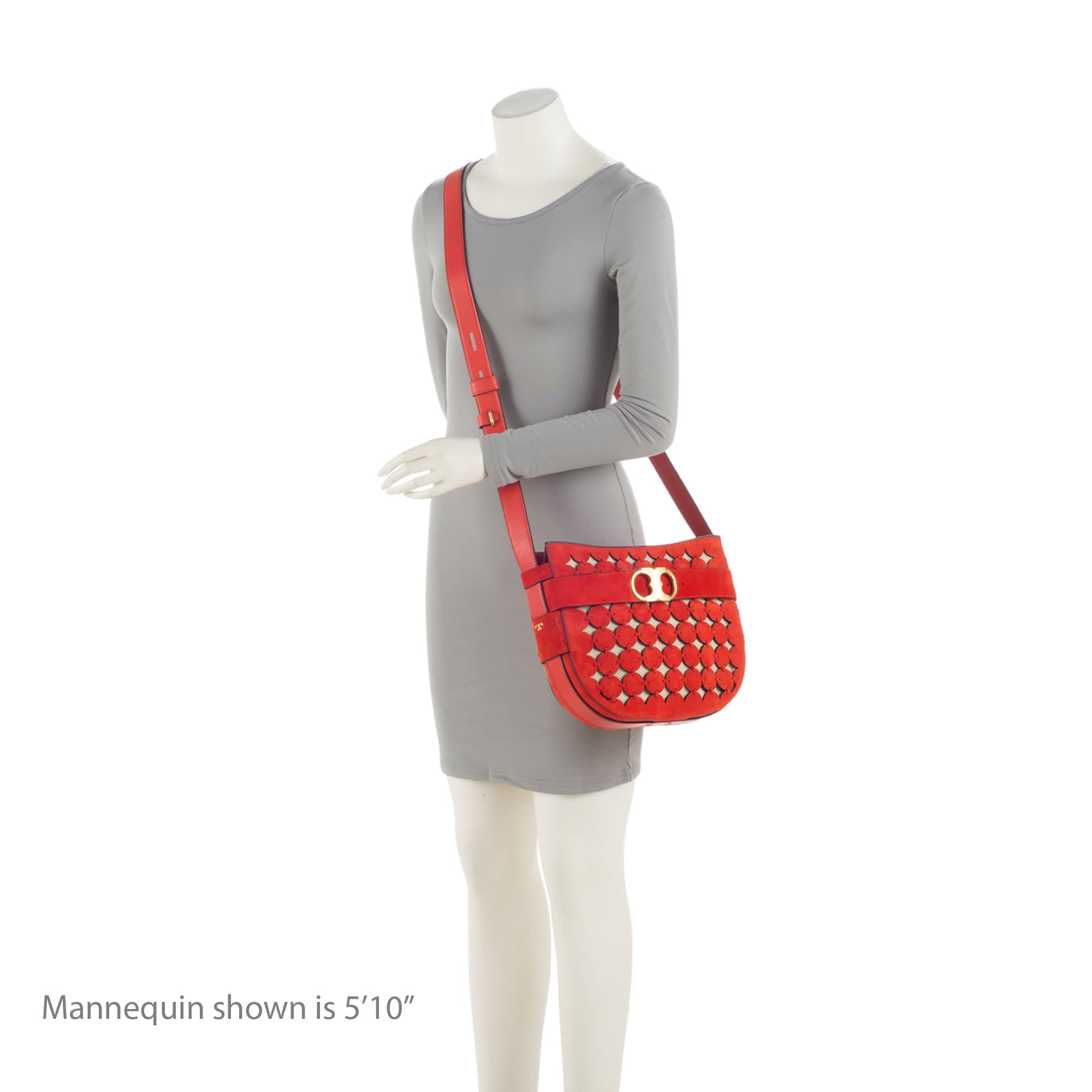 Tory Burch Suede Cutout Gemini Link Crossbody Bag (SHF-npWLTP)