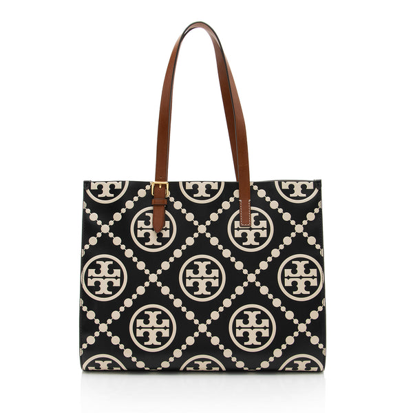 Tory Burch T Monogram Embossed Leather Tote (SHF-qrlDFn)