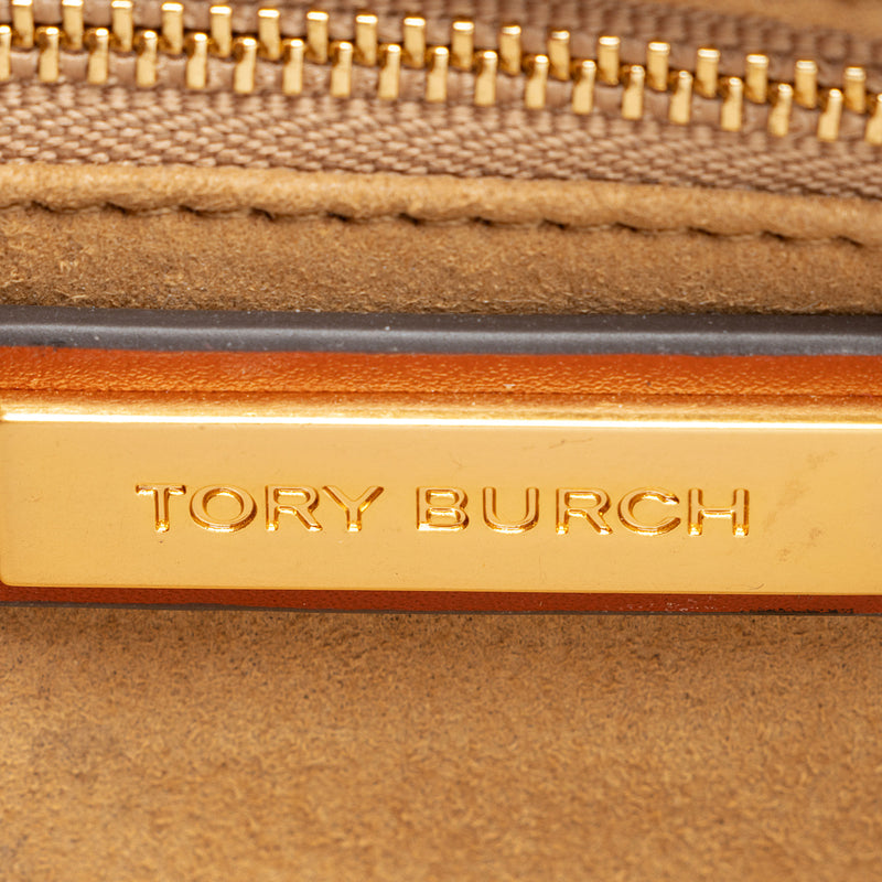 Tory Burch T Monogram Embossed Patent Leather Studio Shoulder Bag (SHF-SpEznC)