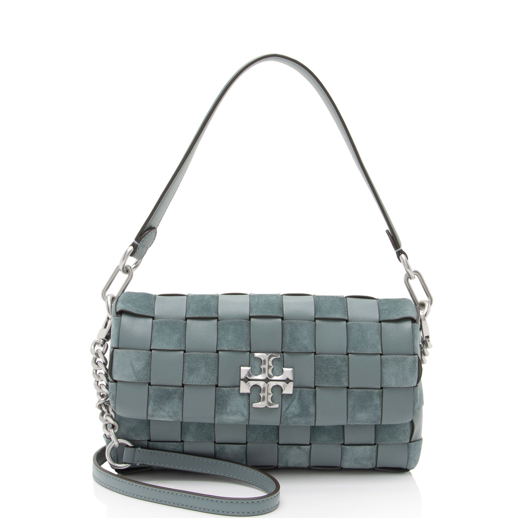 Tory Burch Woven Suede Kira Small Flap Bag (SHF-peyHZY)