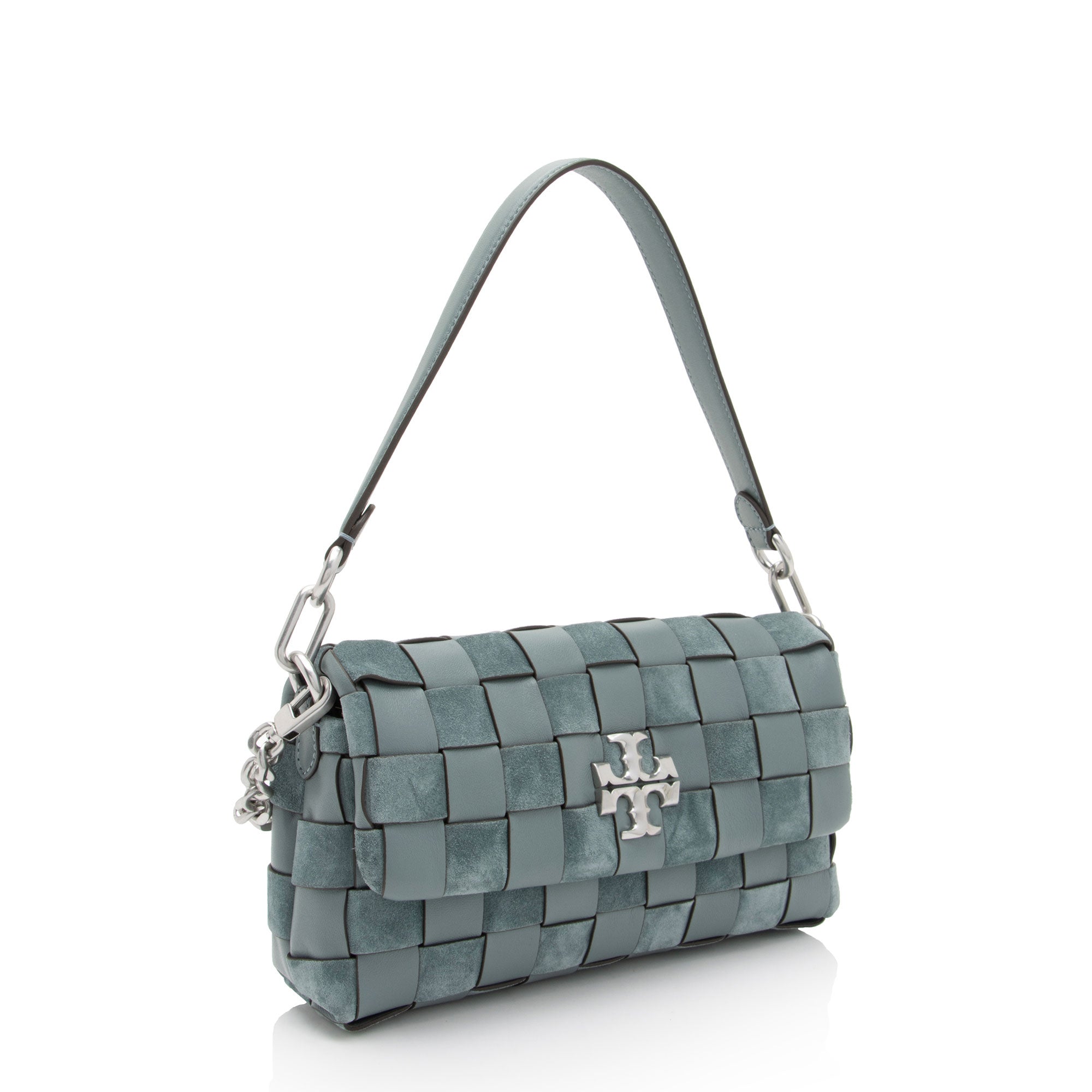 Tory Burch Woven Suede Kira Small Flap Bag (SHF-peyHZY)