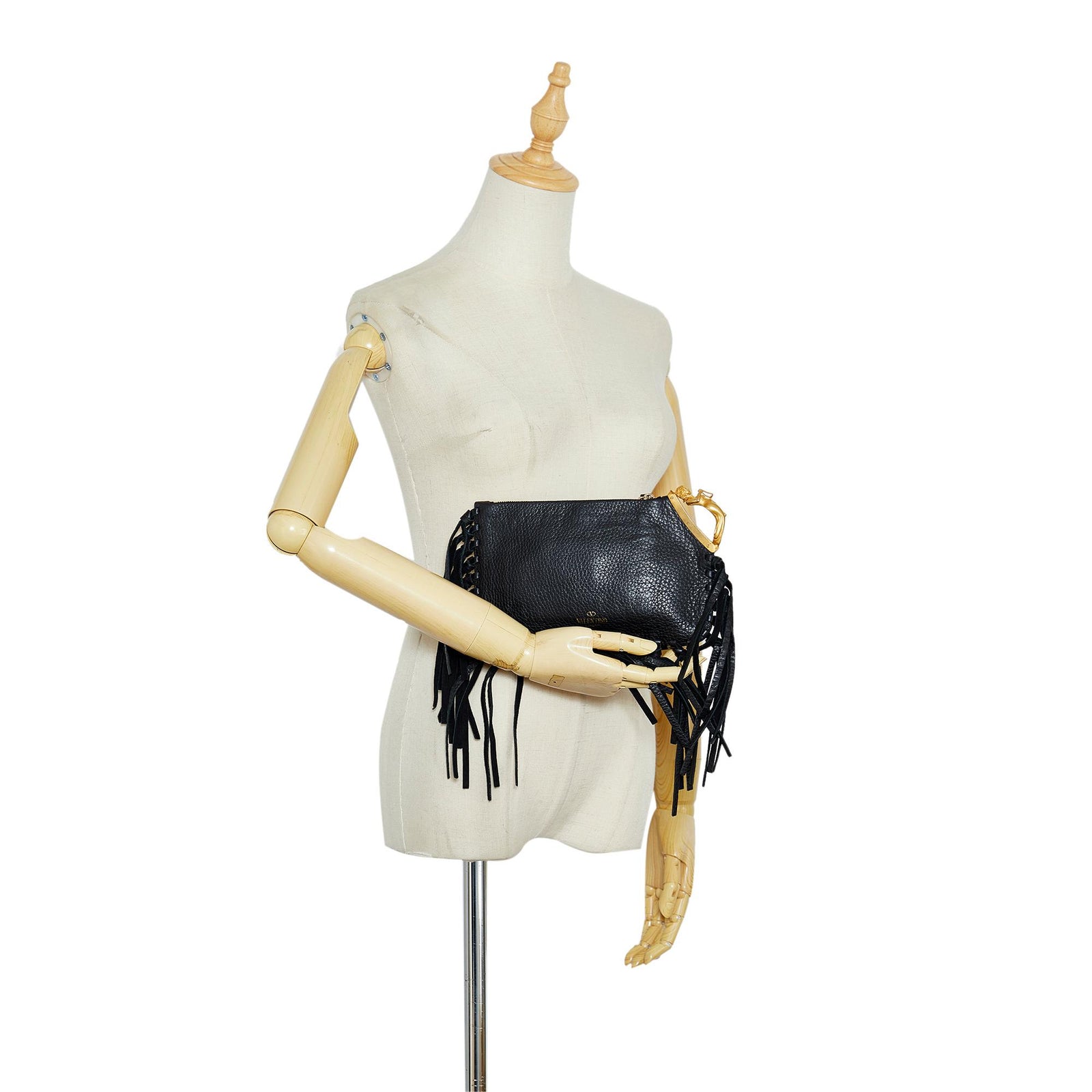 Valentino C Rockee Fringe Clutch SHG dgYdeU LuxeDH