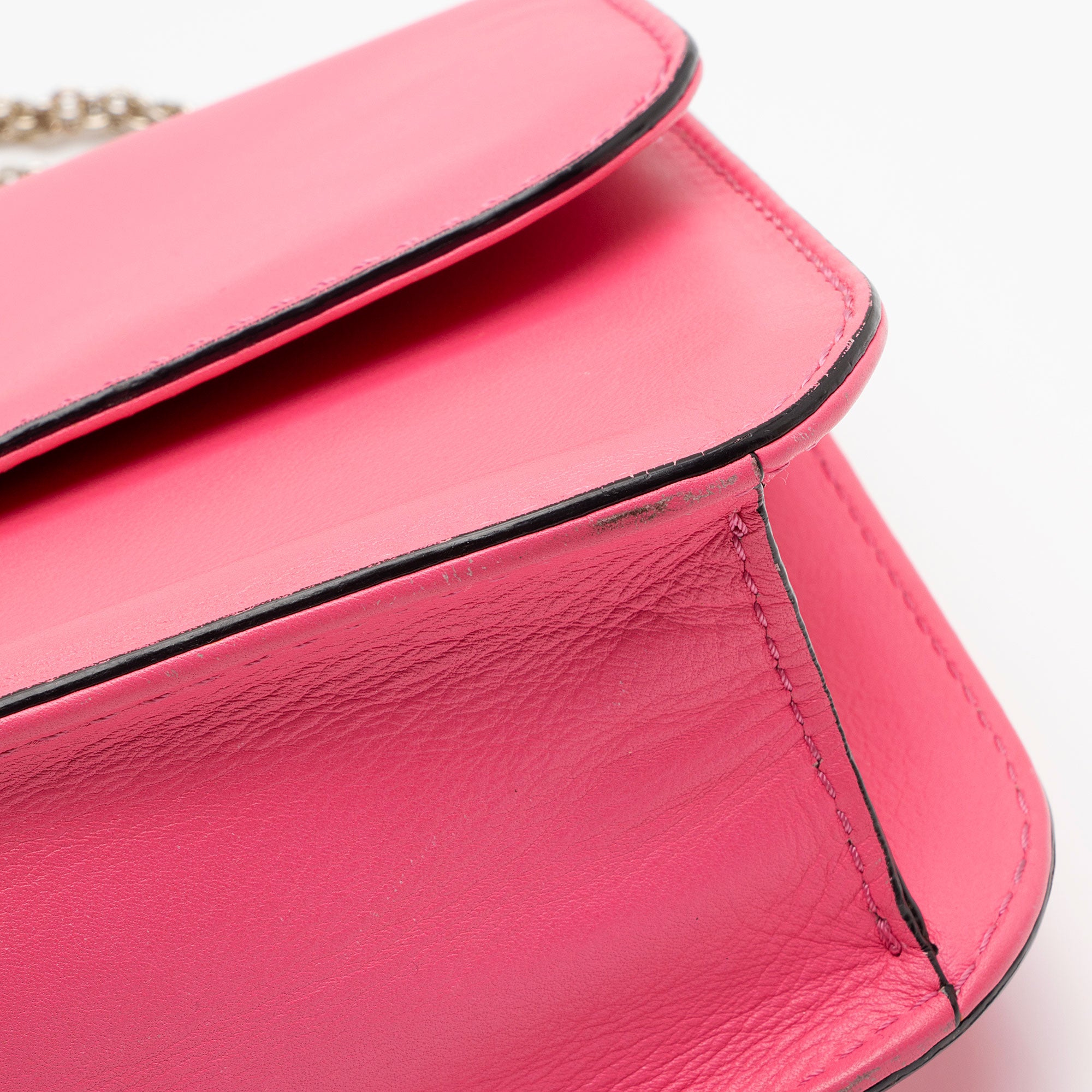 Valentino Calfskin Glam Lock Medium Shoulder Bag