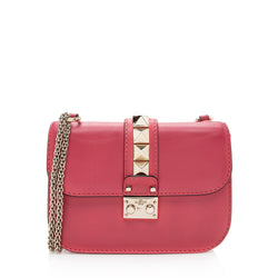 Valentino Calfskin Glam Lock Small Shoulder Bag (SHF-19223)