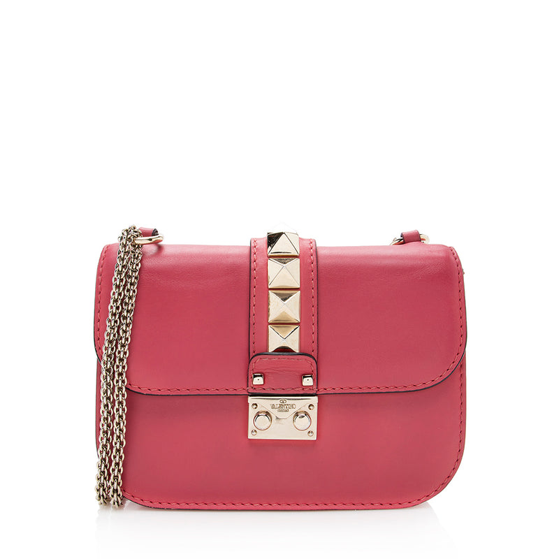 Valentino Calfskin Glam Lock Small Shoulder Bag (SHF-19223)