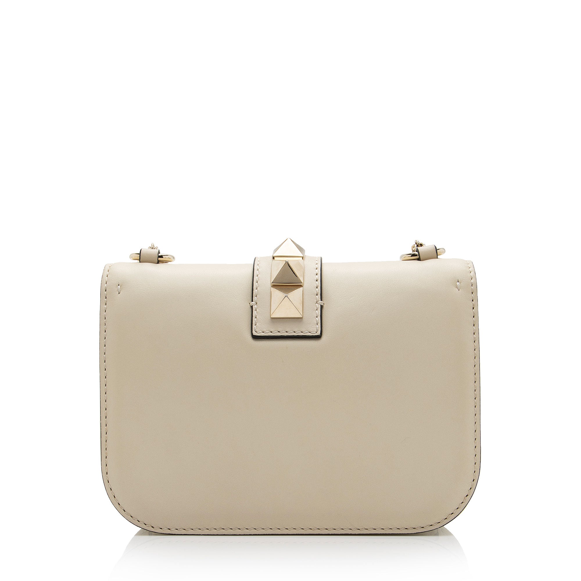 Valentino Calfskin Glam Lock Small Shoulder Bag (SHF-EgjKxt)