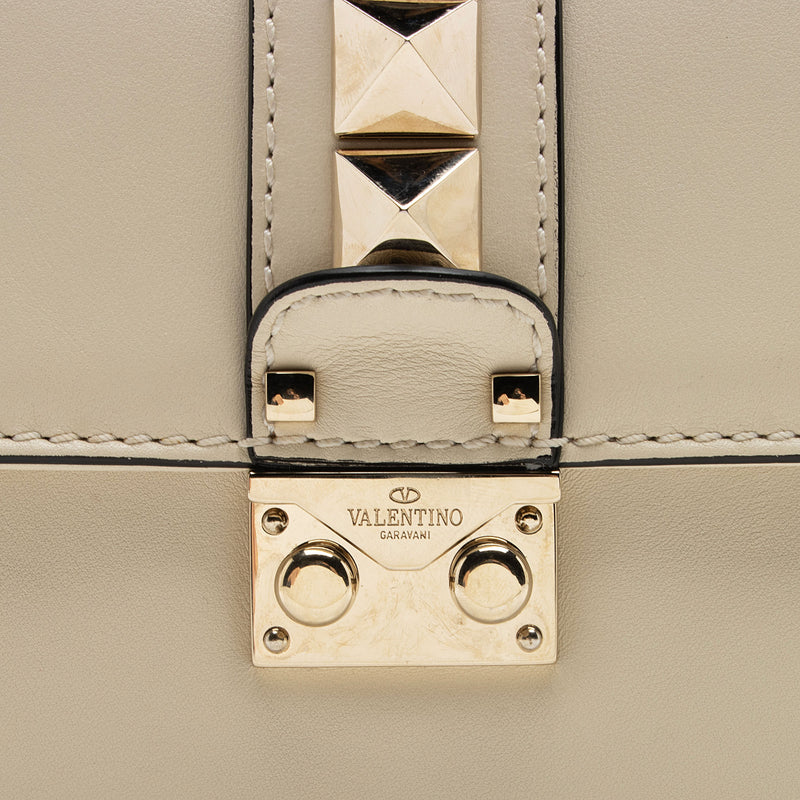 Valentino Calfskin Glam Lock Small Shoulder Bag (SHF-EgjKxt)