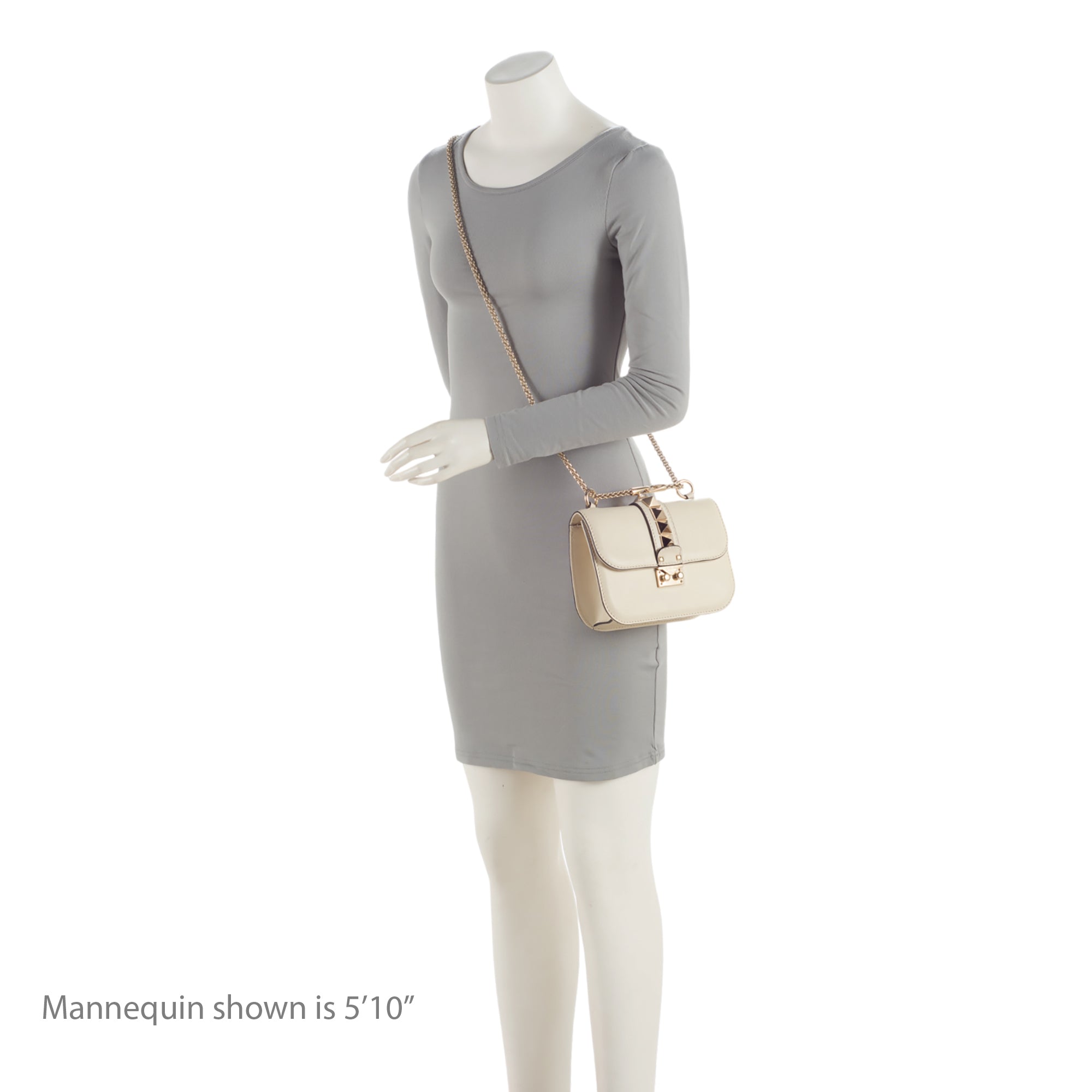 Valentino Calfskin Glam Lock Small Shoulder Bag (SHF-EgjKxt)