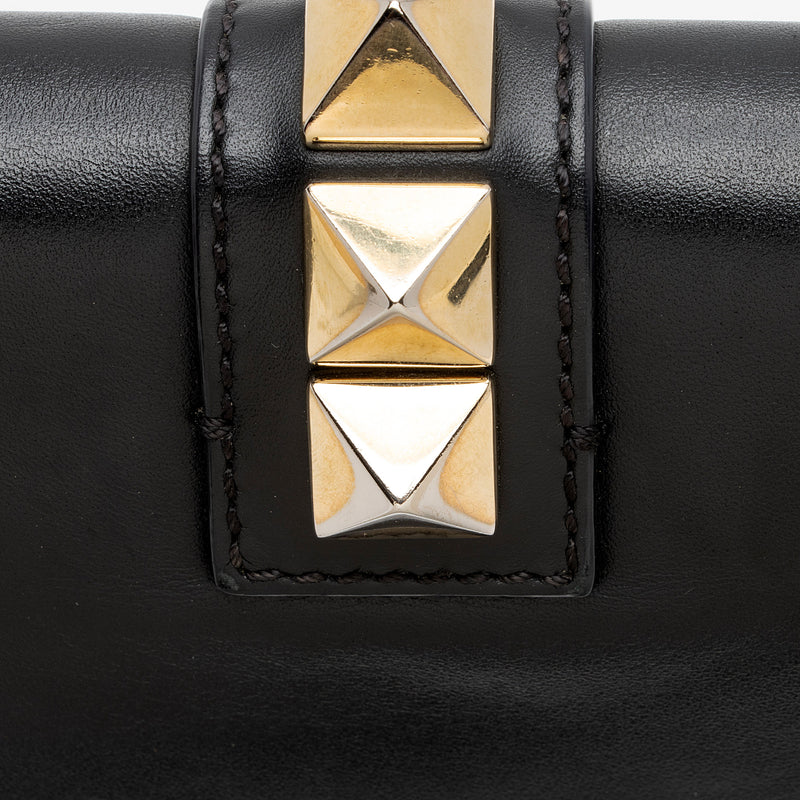 Valentino Calfskin Glam Lock Small Shoulder Bag (SHF-lIUmOS)