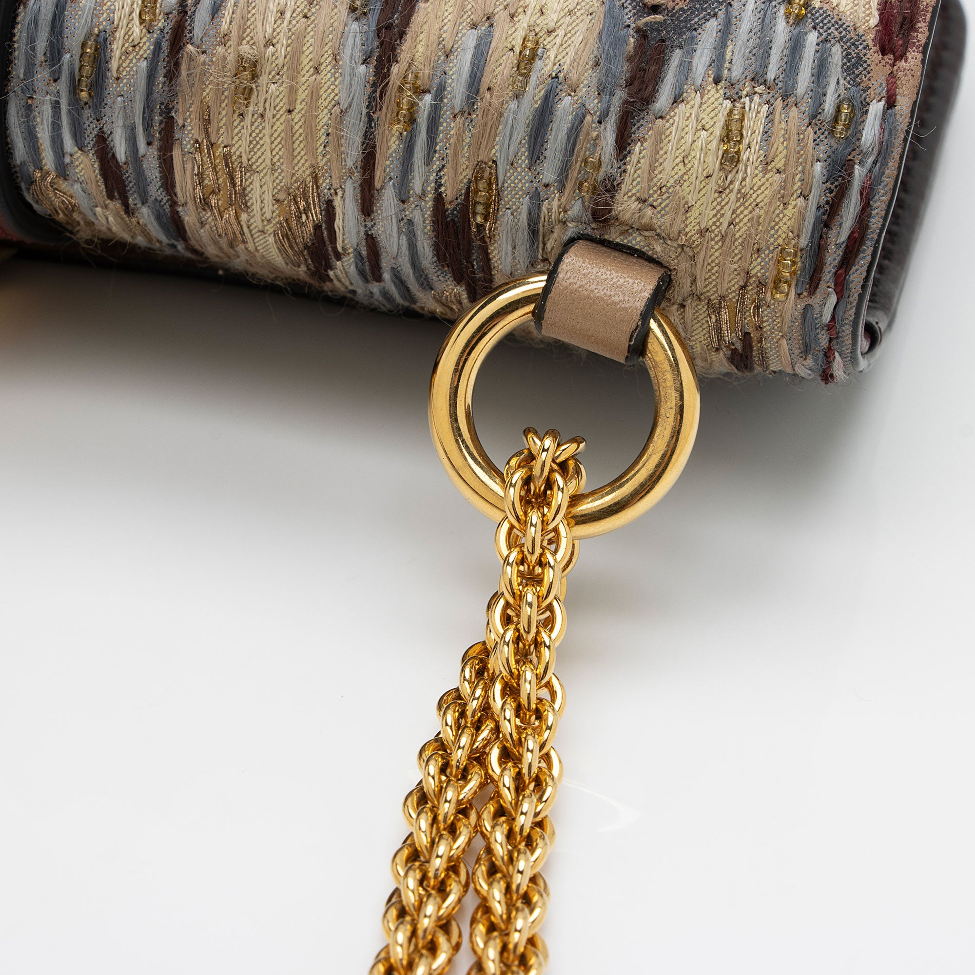 Valentino Calfskin Painted Feathers Glam Lock Small Shoulder Bag (SHF-swe4xg)