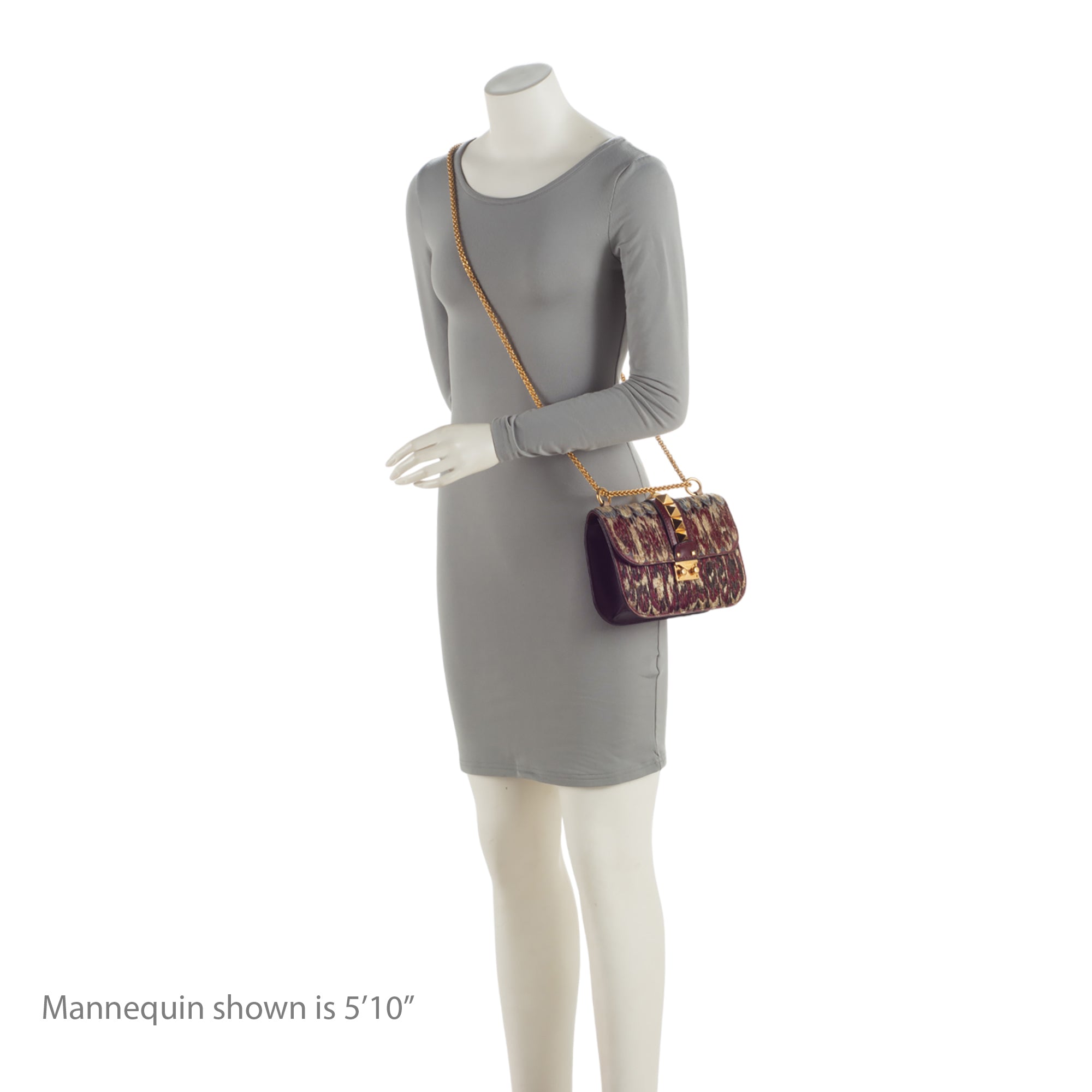 Valentino Calfskin Painted Feathers Glam Lock Small Shoulder Bag (SHF-swe4xg)