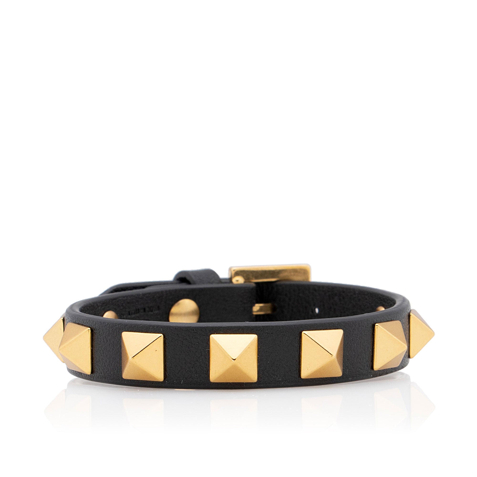 Valentino Calfskin Rockstud Bracelet (SHF-eHe5uM)