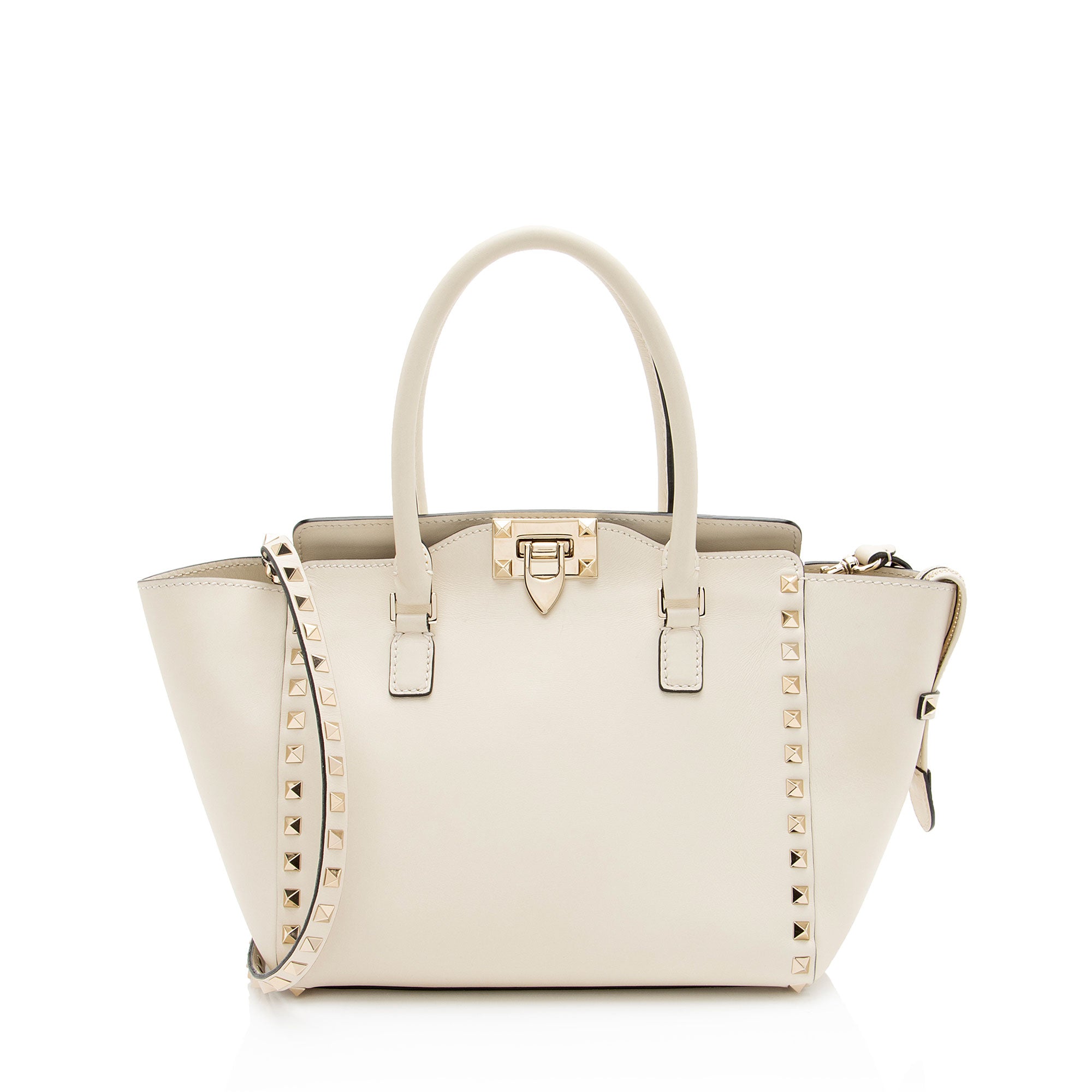 Valentino Calfskin Rockstud Double Handle Small Tote
