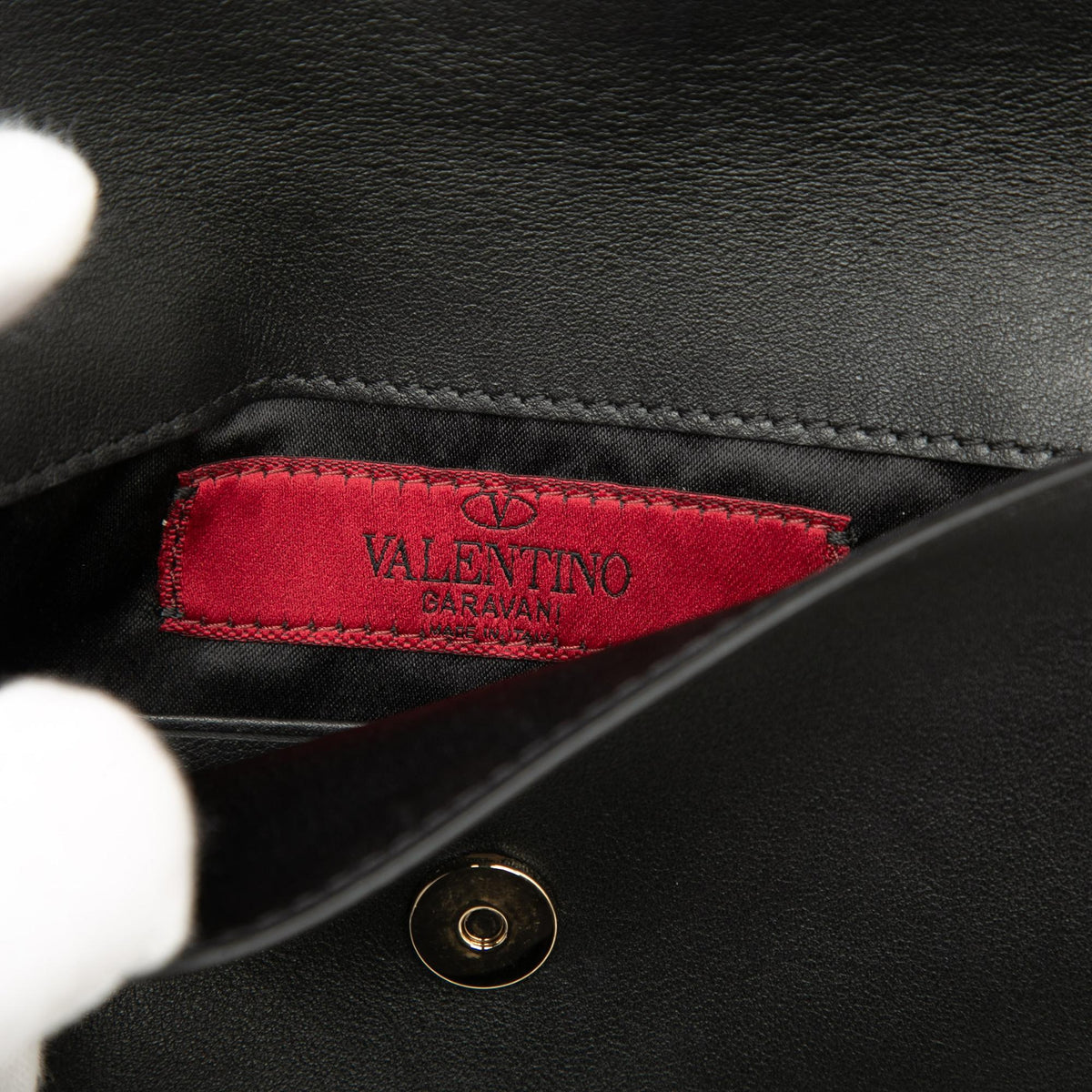 Valentino Calfskin Rockstud Envelope Flat Wristlet Clutch