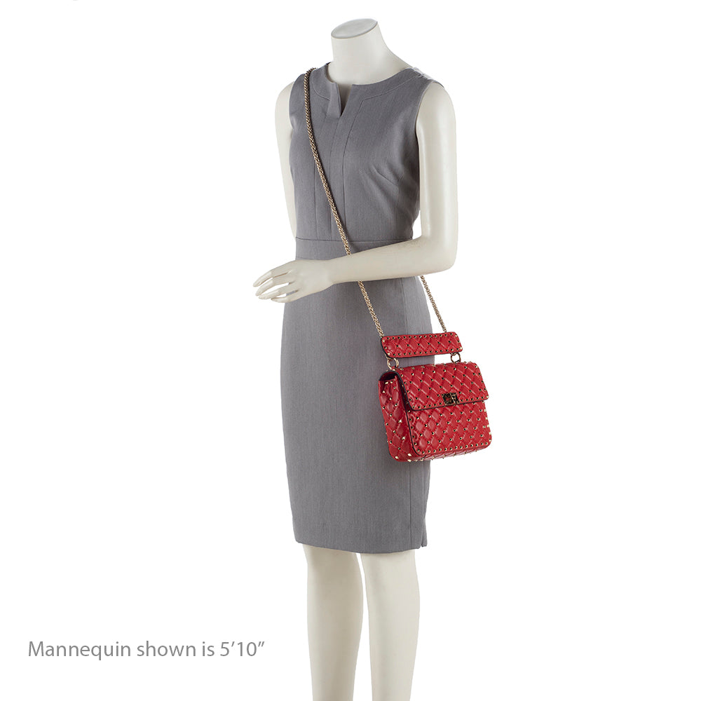 Valentino Calfskin Rockstud Spike Up Chain Shoulder Bag