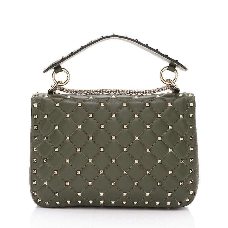 Valentino Calfskin Rockstud Spike Up Chain Shoulder Bag (SHF-a2oPsZ)