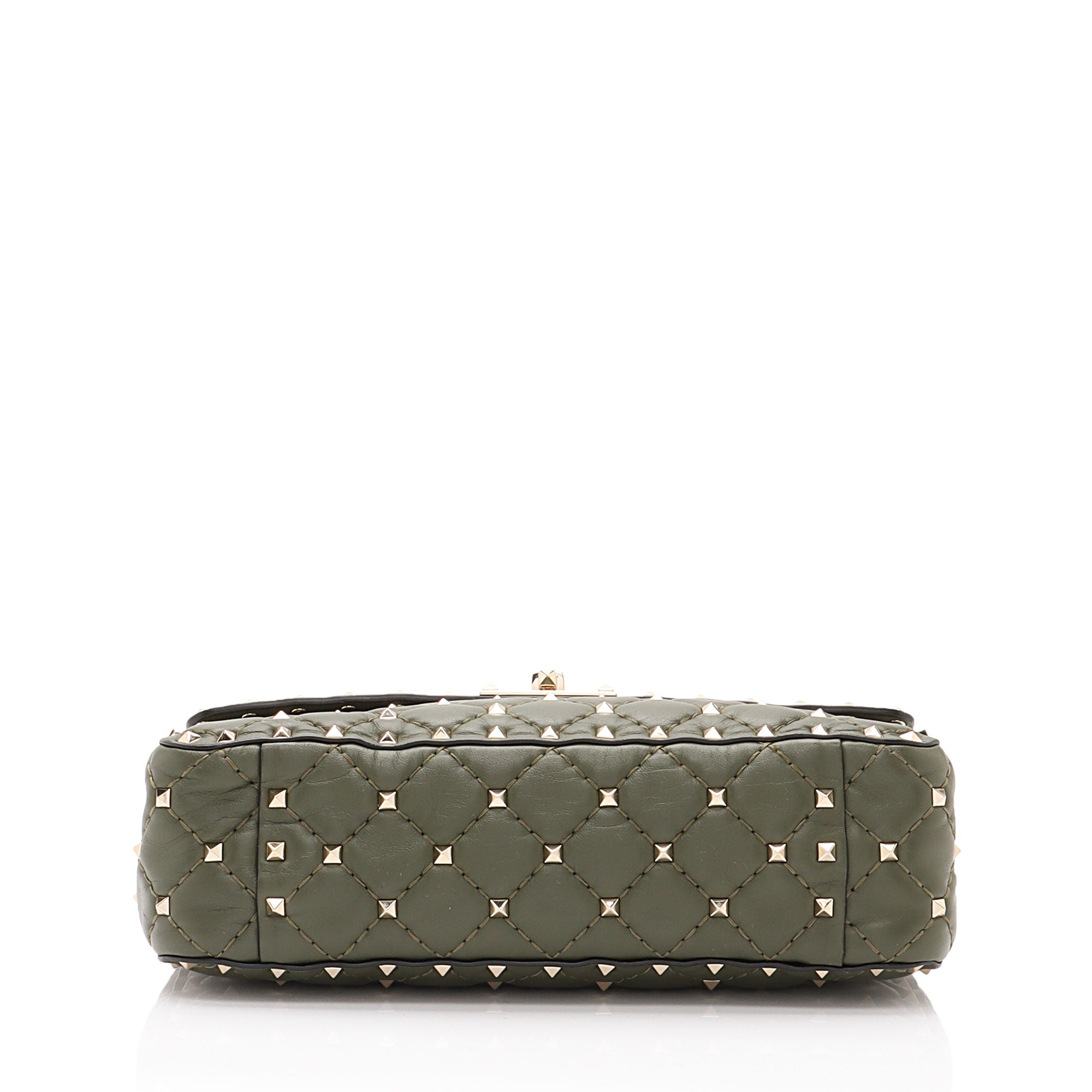 Valentino Calfskin Rockstud Spike Up Chain Shoulder Bag (SHF-a2oPsZ)