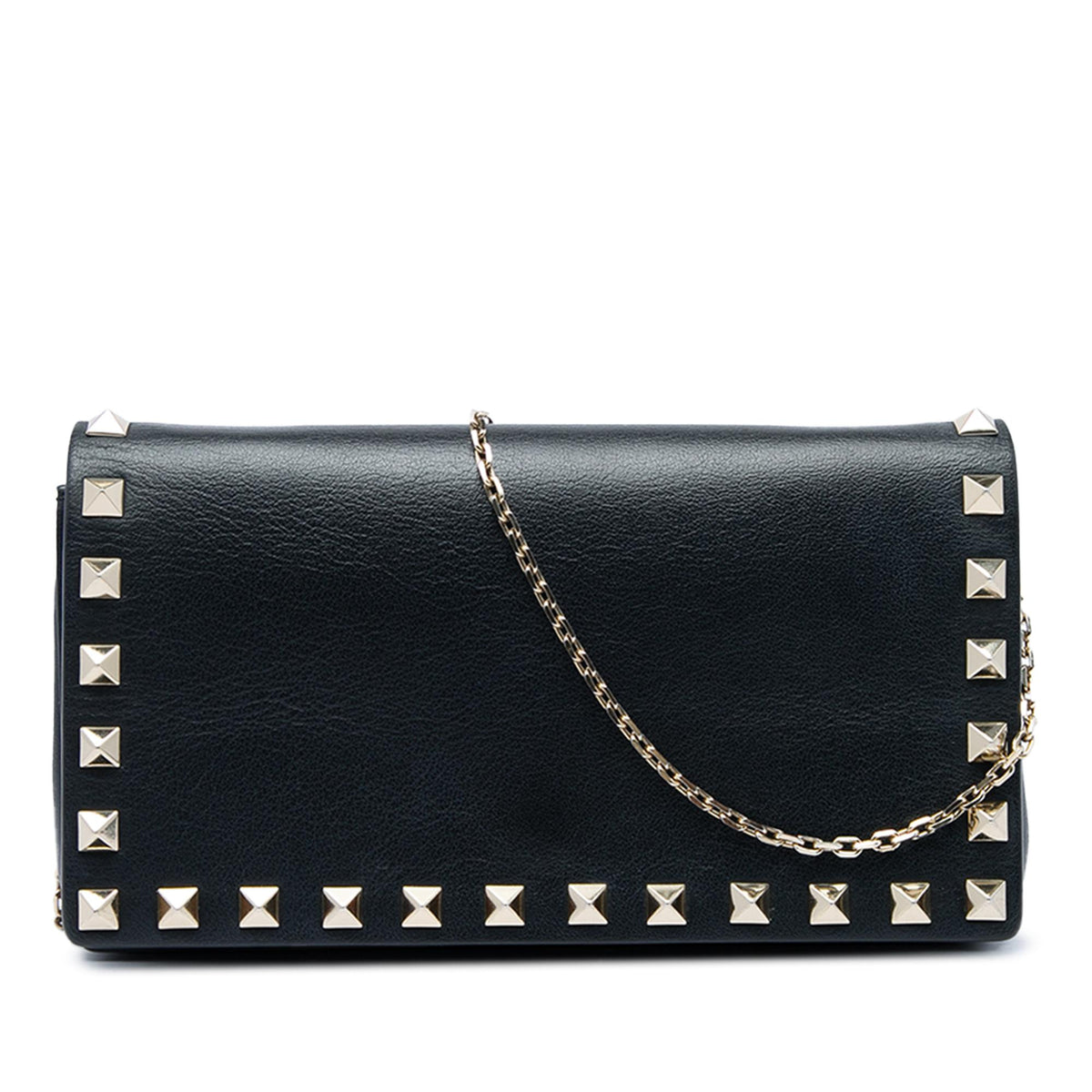 Valentino Calfskin Rockstud Wallet On Chain