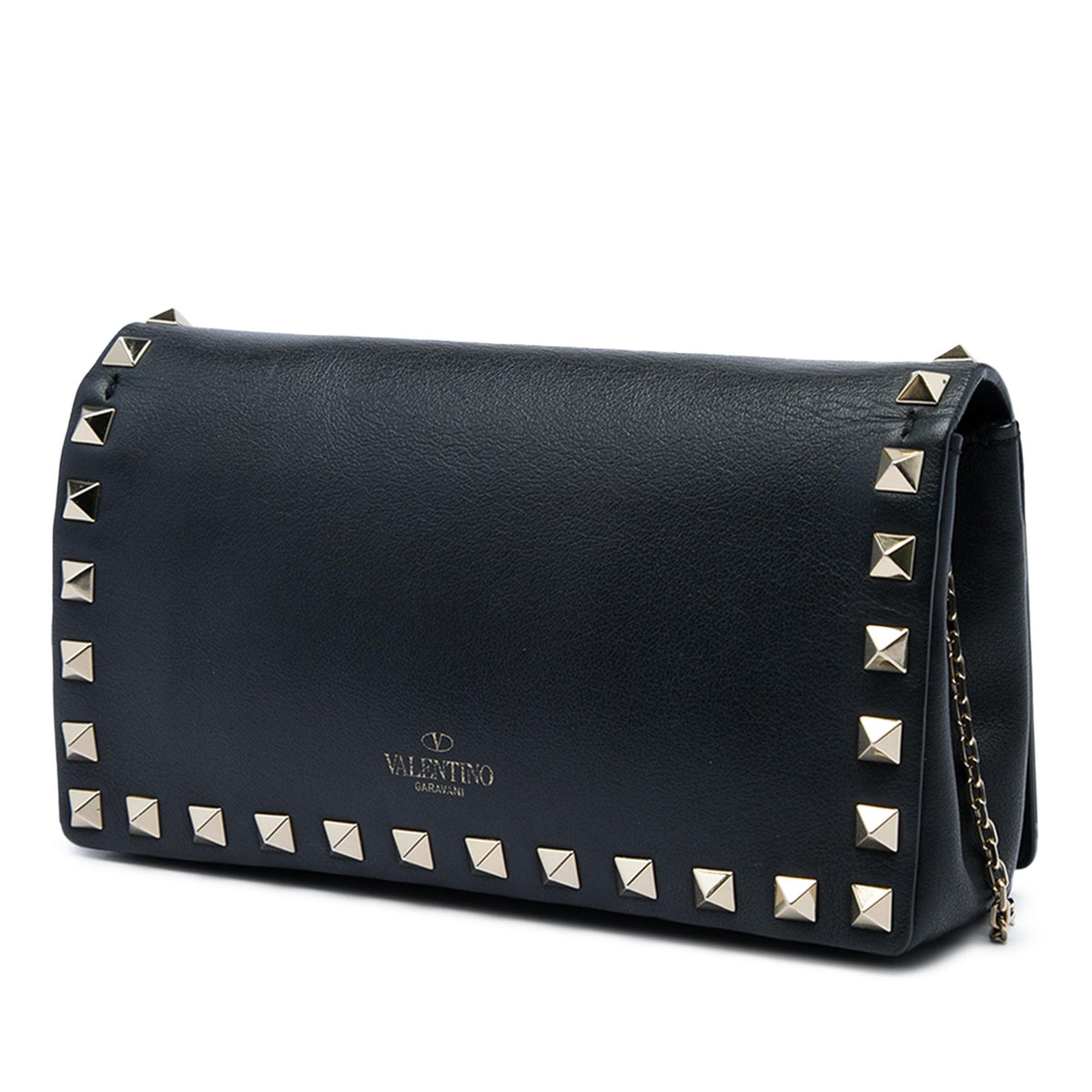 Valentino Calfskin Rockstud Wallet On Chain