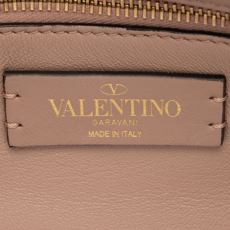 Valentino Calfskin Roman Stud Medium Shoulder Bag (SHF-SYRDK3)