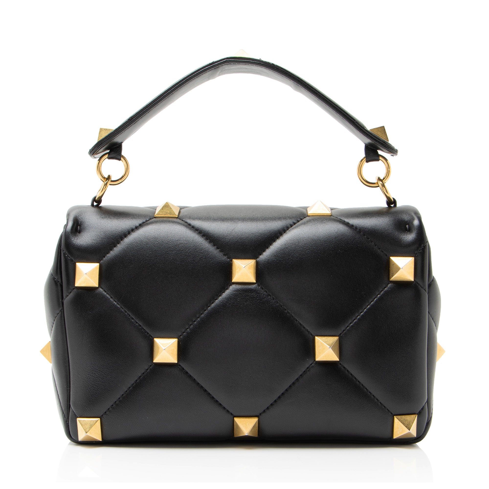 Valentino Calfskin Roman Stud Medium Shoulder Bag