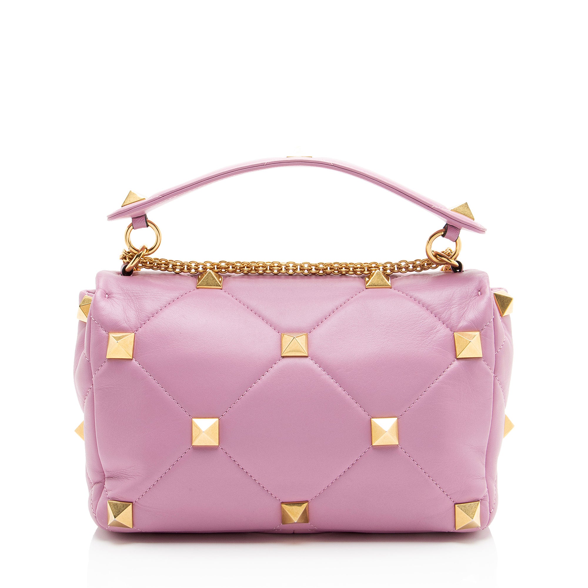 Valentino Calfskin Roman Stud Medium Shoulder Bag