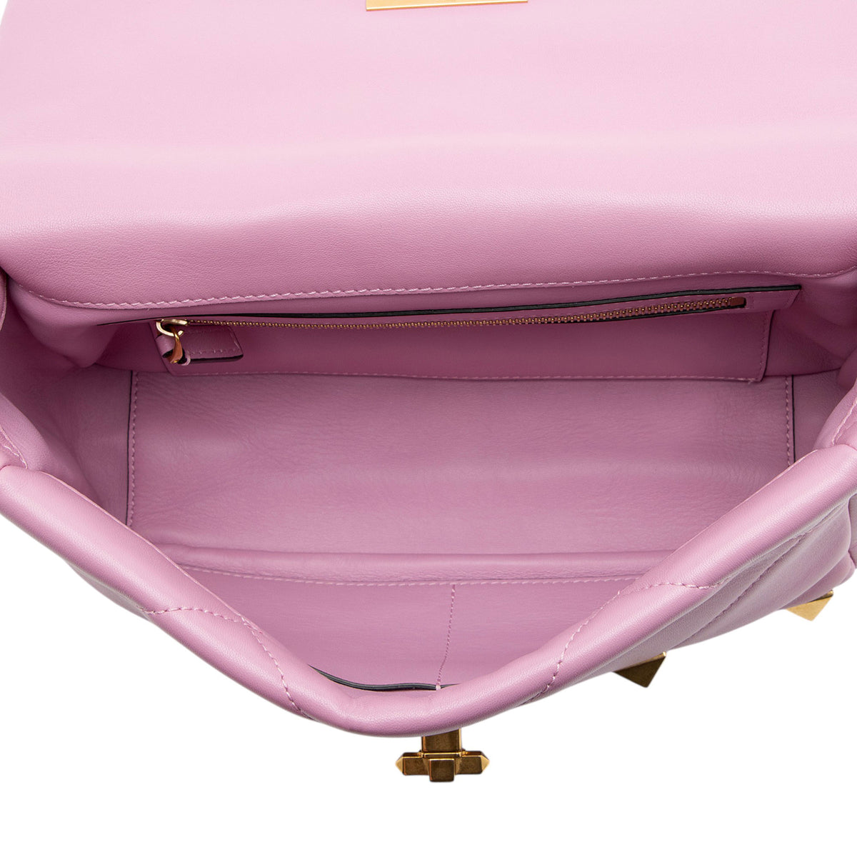 Valentino Calfskin Roman Stud Medium Shoulder Bag