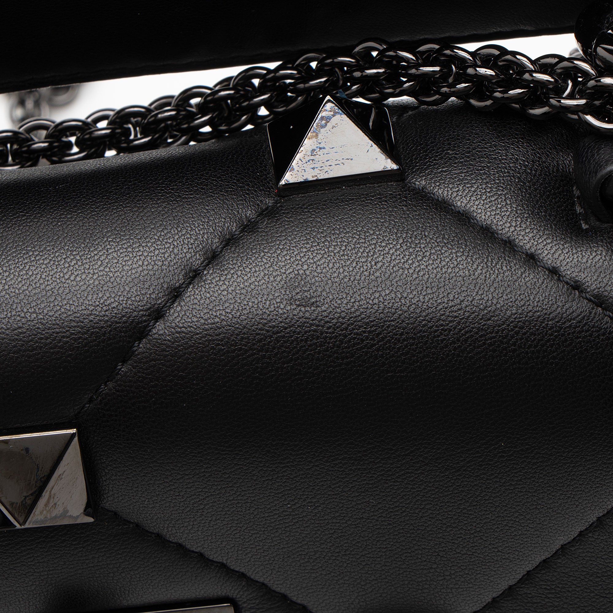 Valentino Calfskin Roman Stud Small Shoulder Bag