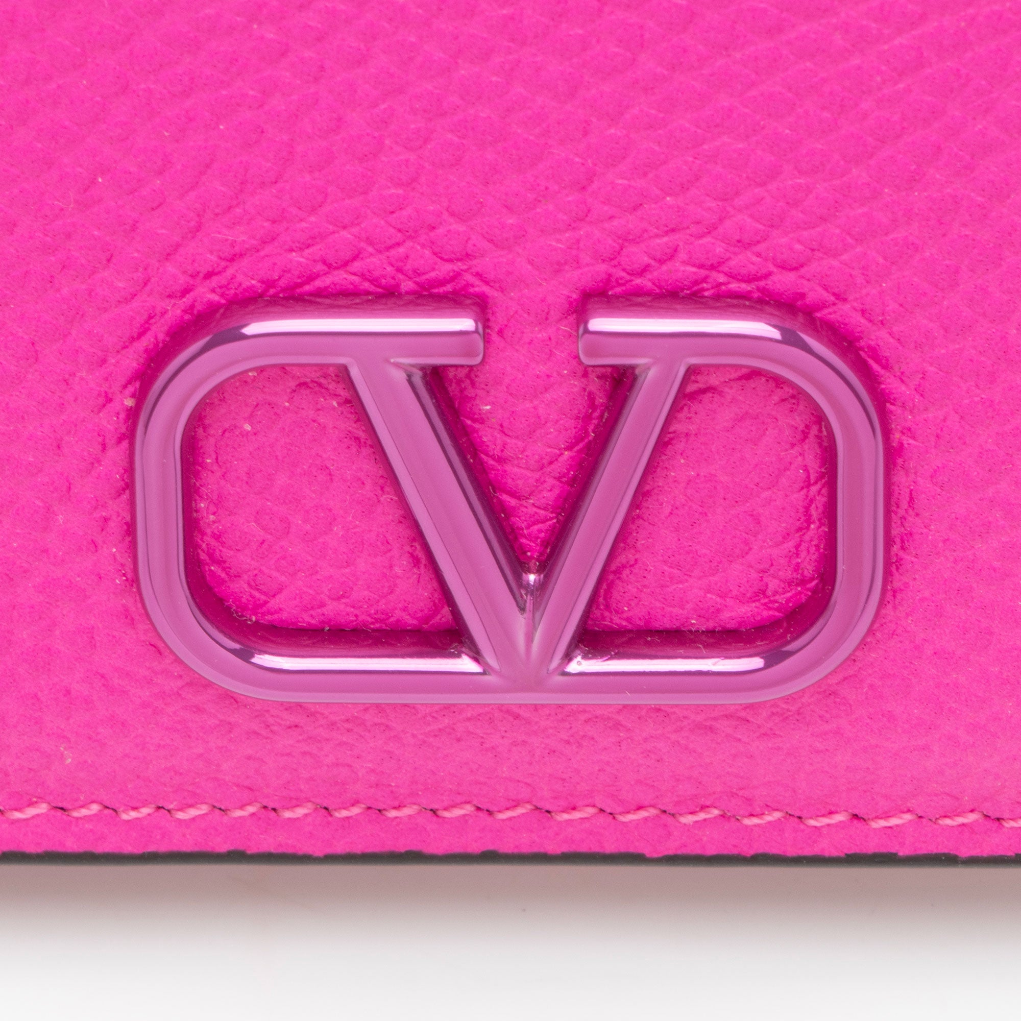 Valentino Calfskin VLogo Compact Wallet