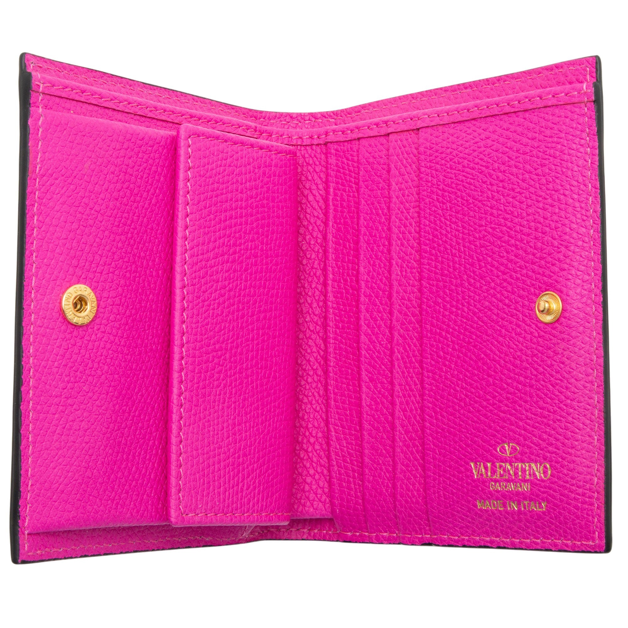 Valentino Calfskin VLogo Compact Wallet