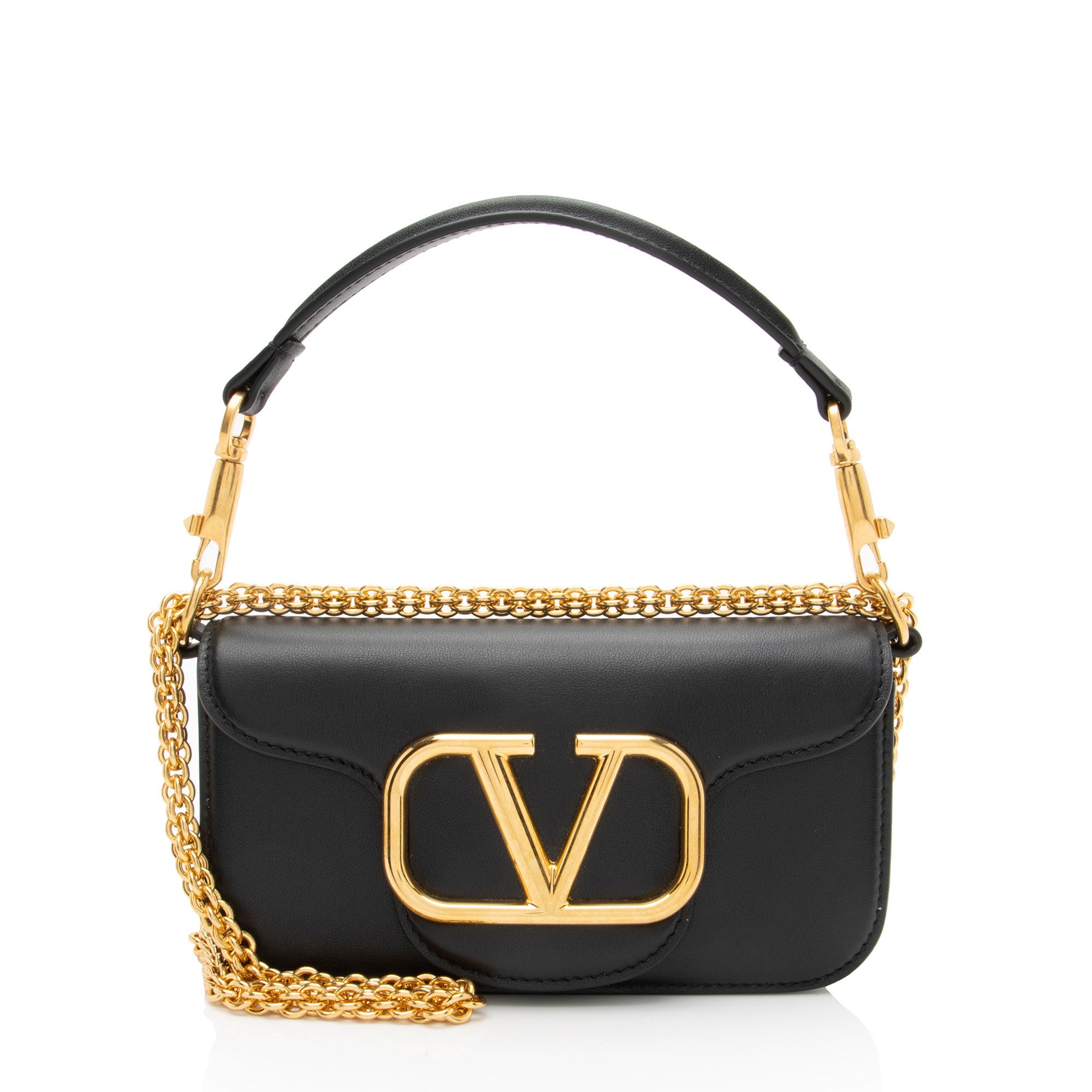 Valentino Calfskin VLogo Loco Small Shoulder Bag