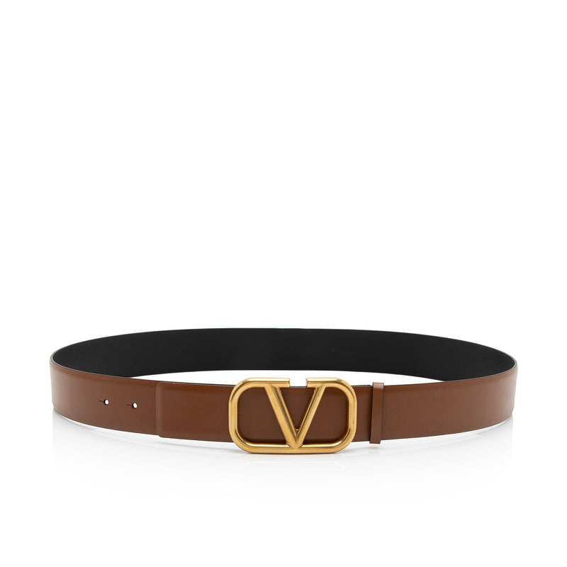 Valentino Calfskin VLogo Signature Reversible Belt - Size 38 / 95