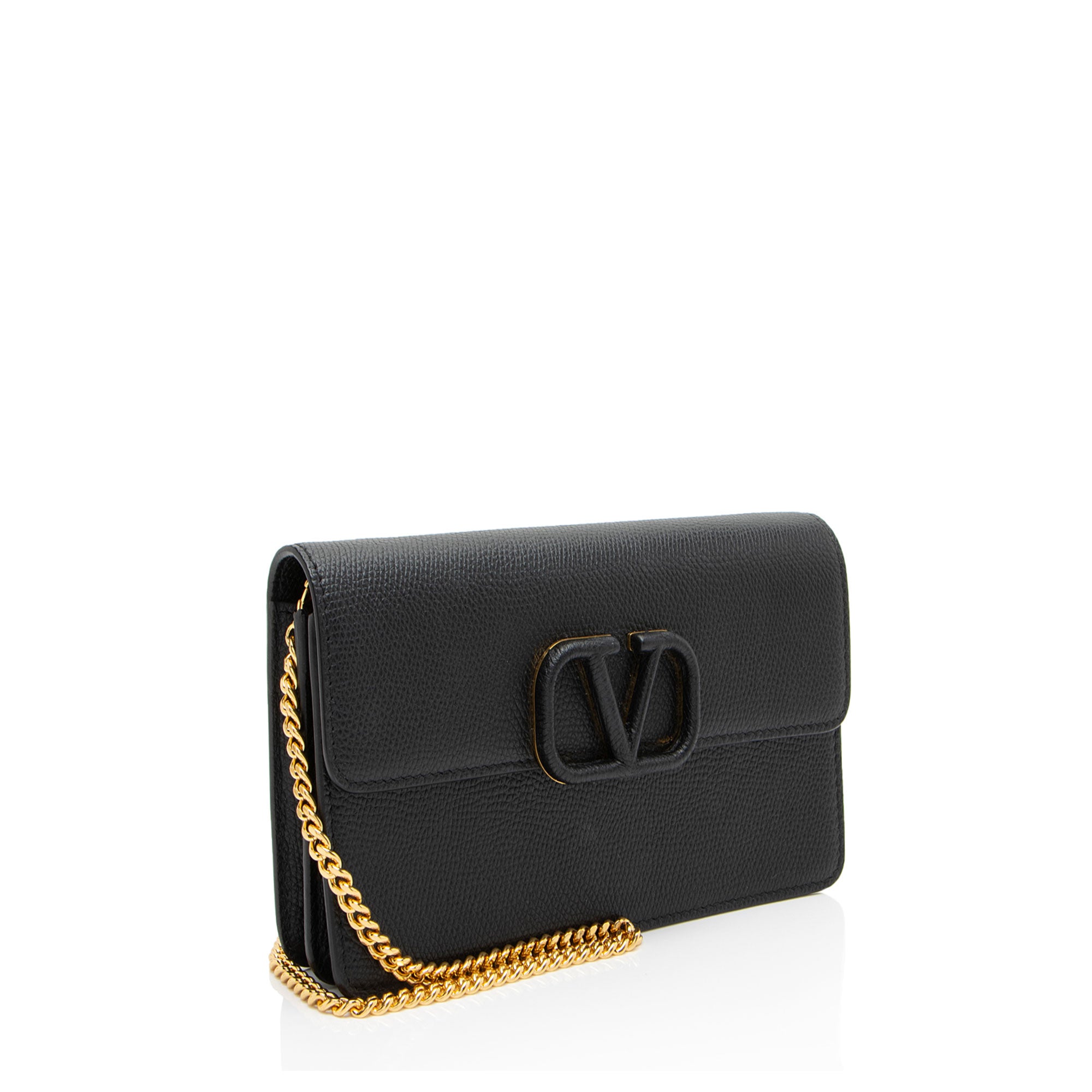 Valentino Calfskin VLogo Wallet on Chain