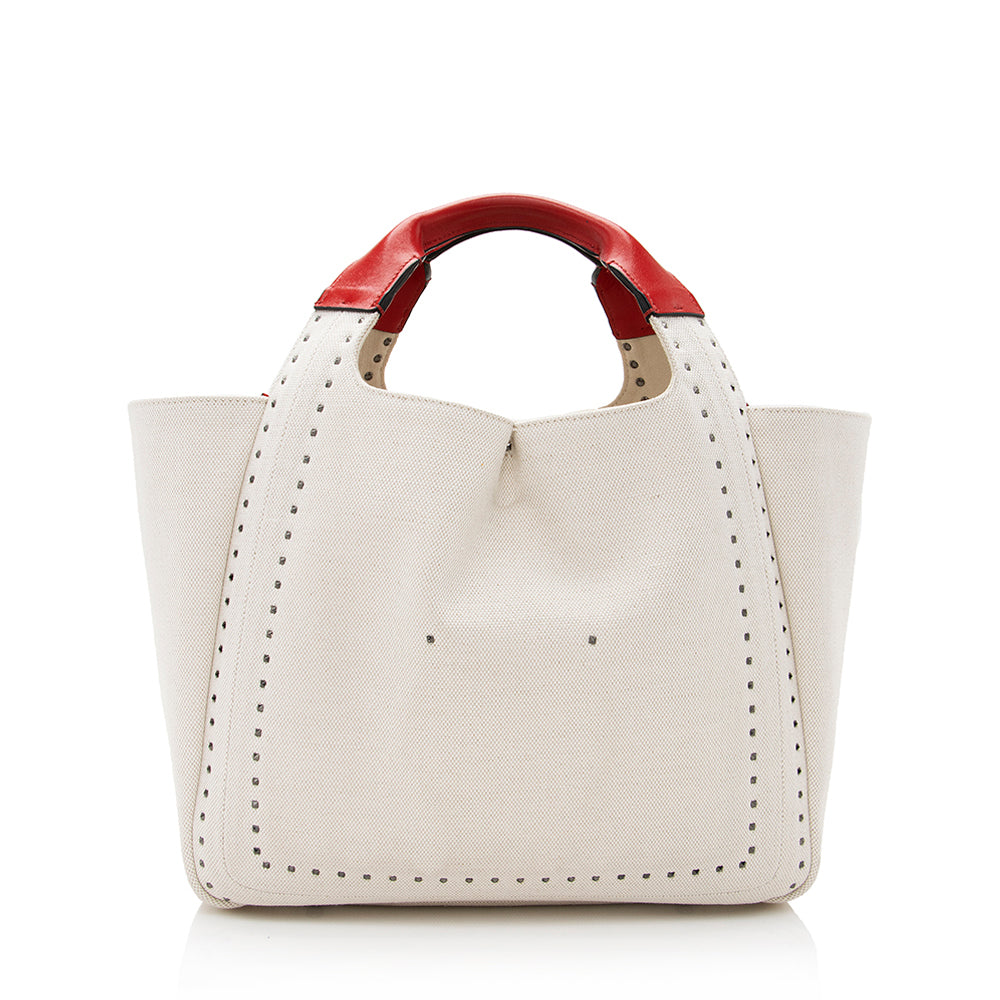 Valentino Canvas Pleated Atelier 01 Tote (SHF-22018)