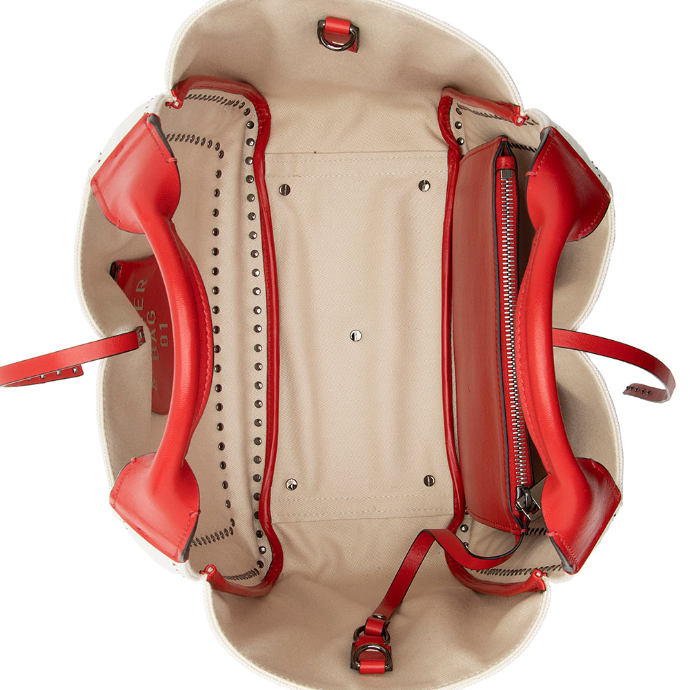 Valentino Canvas Pleated Atelier 01 Tote (SHF-22018)