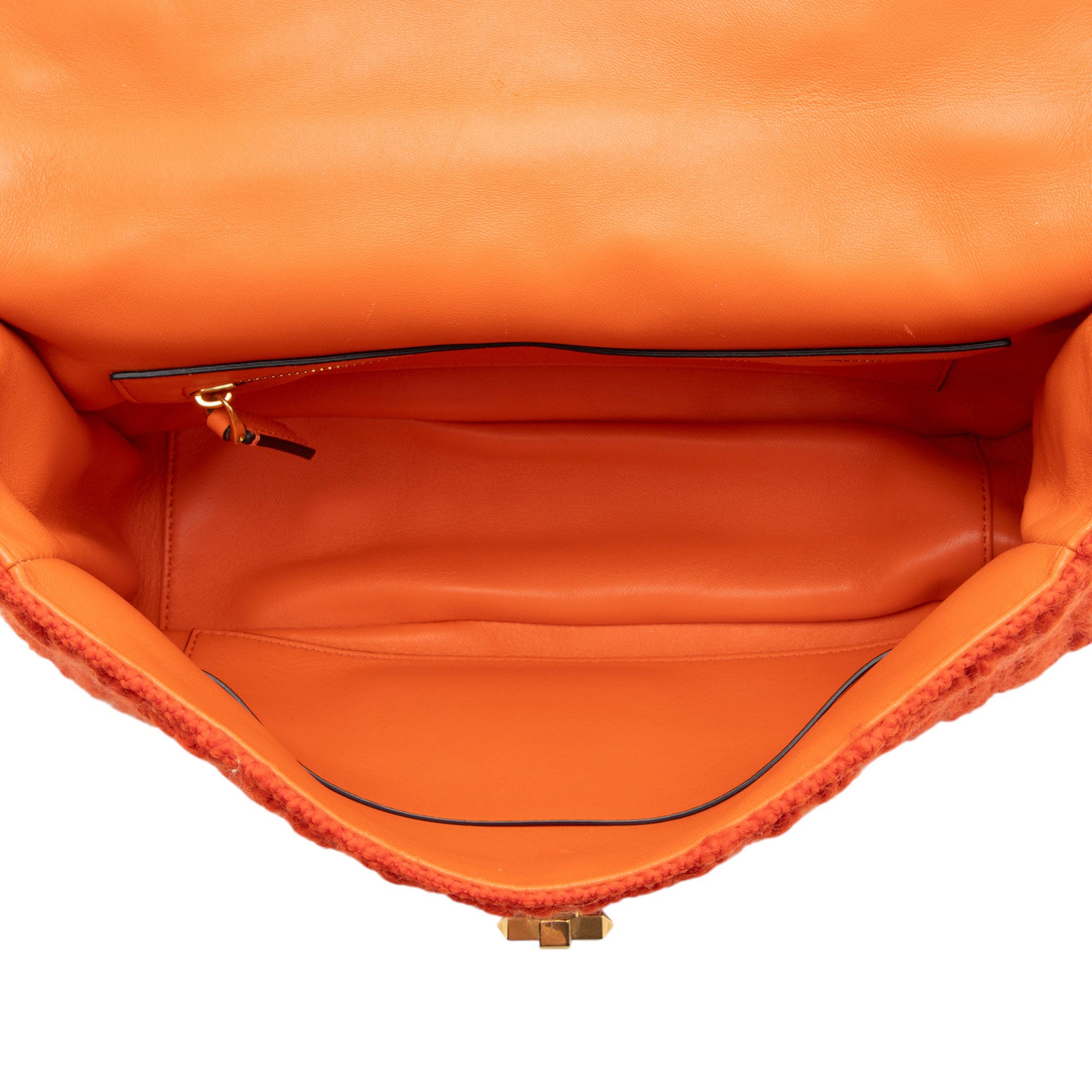 Valentino Cashmere Knit Roman Stud Medium Shoulder Bag