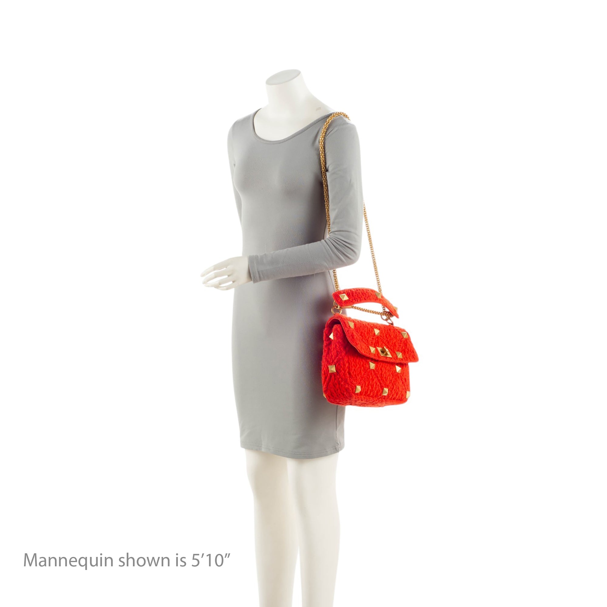 Valentino Cashmere Knit Roman Stud Medium Shoulder Bag