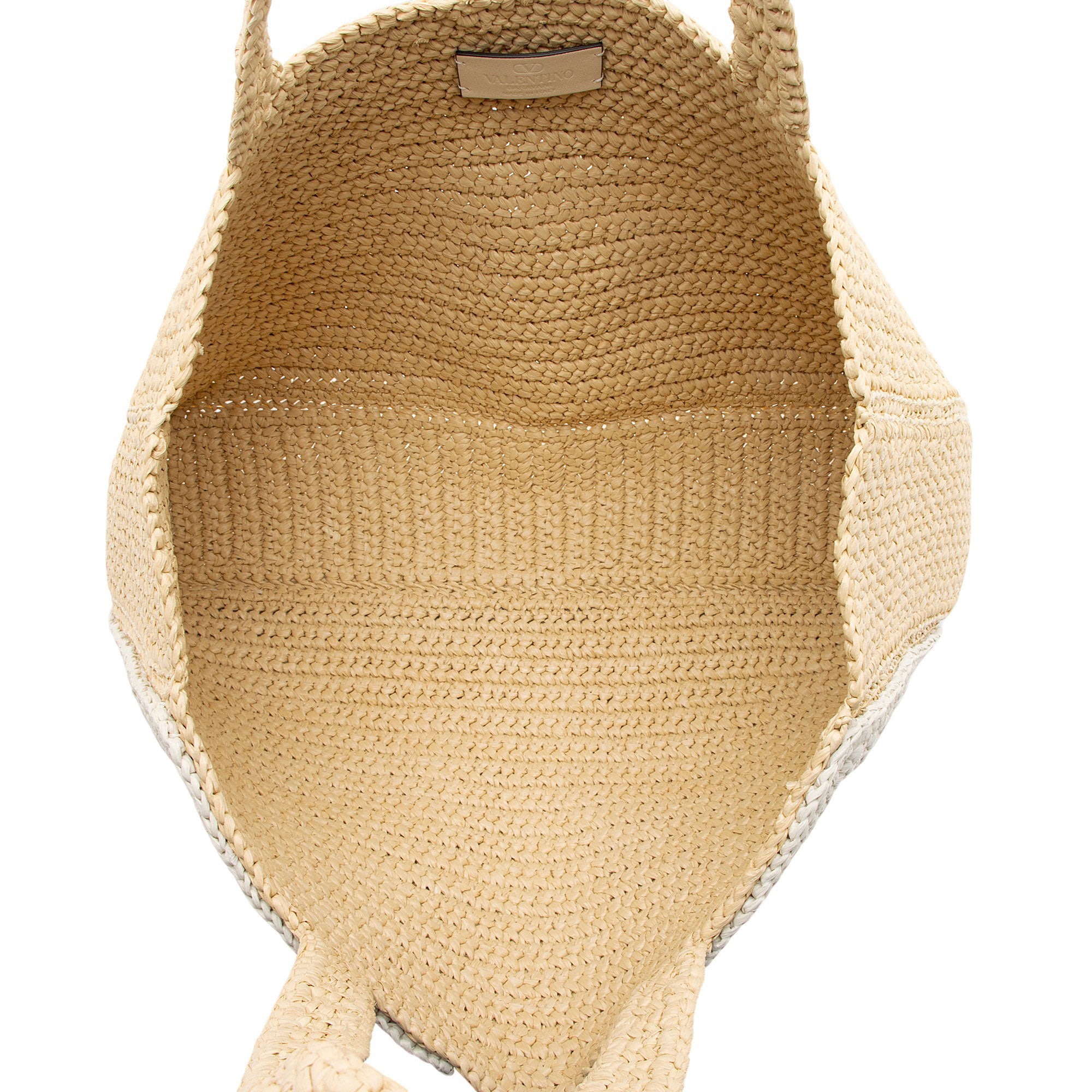 Valentino Crochet Raffia Viva Superstar Large Shopping Tote