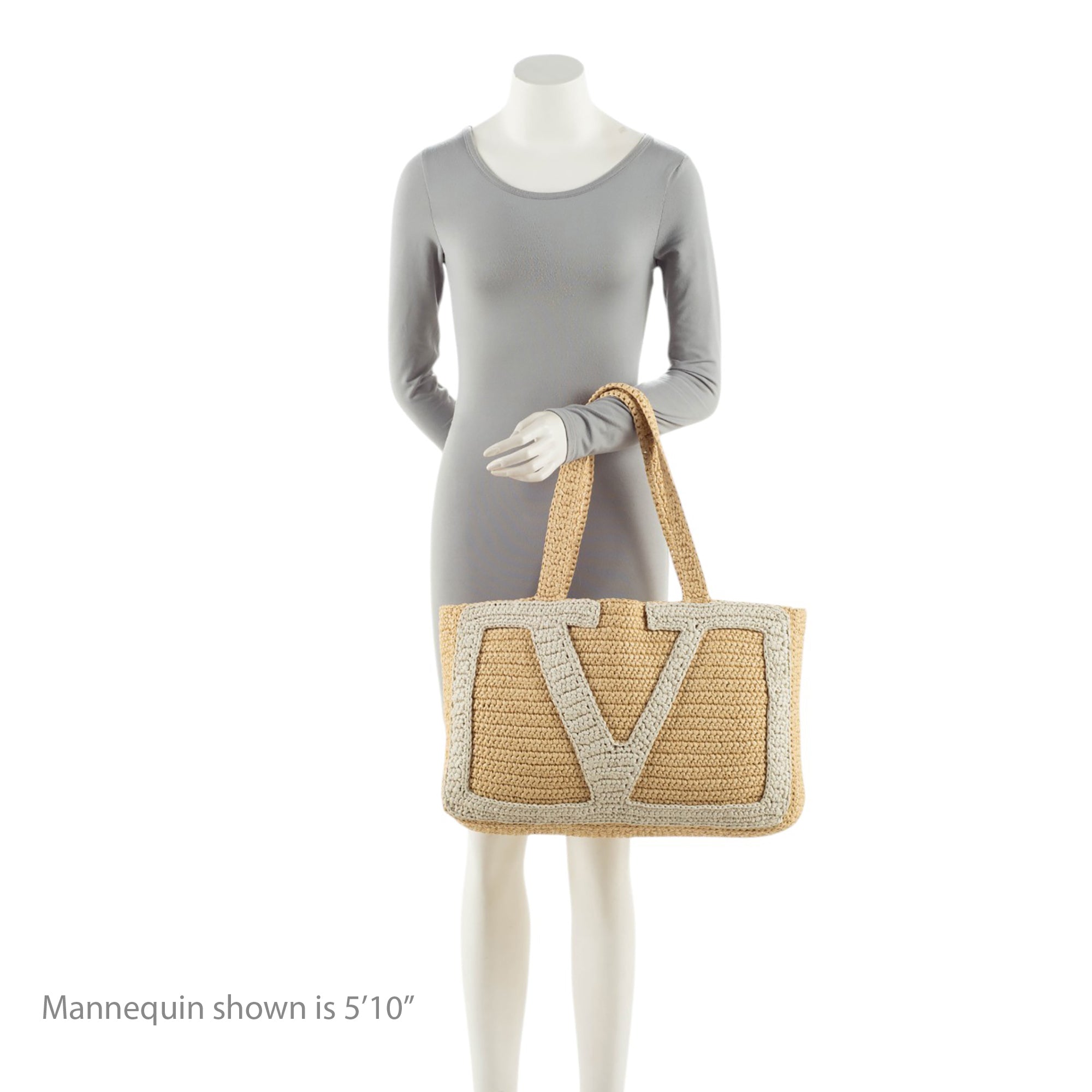 Valentino Crochet Raffia Viva Superstar Large Shopping Tote