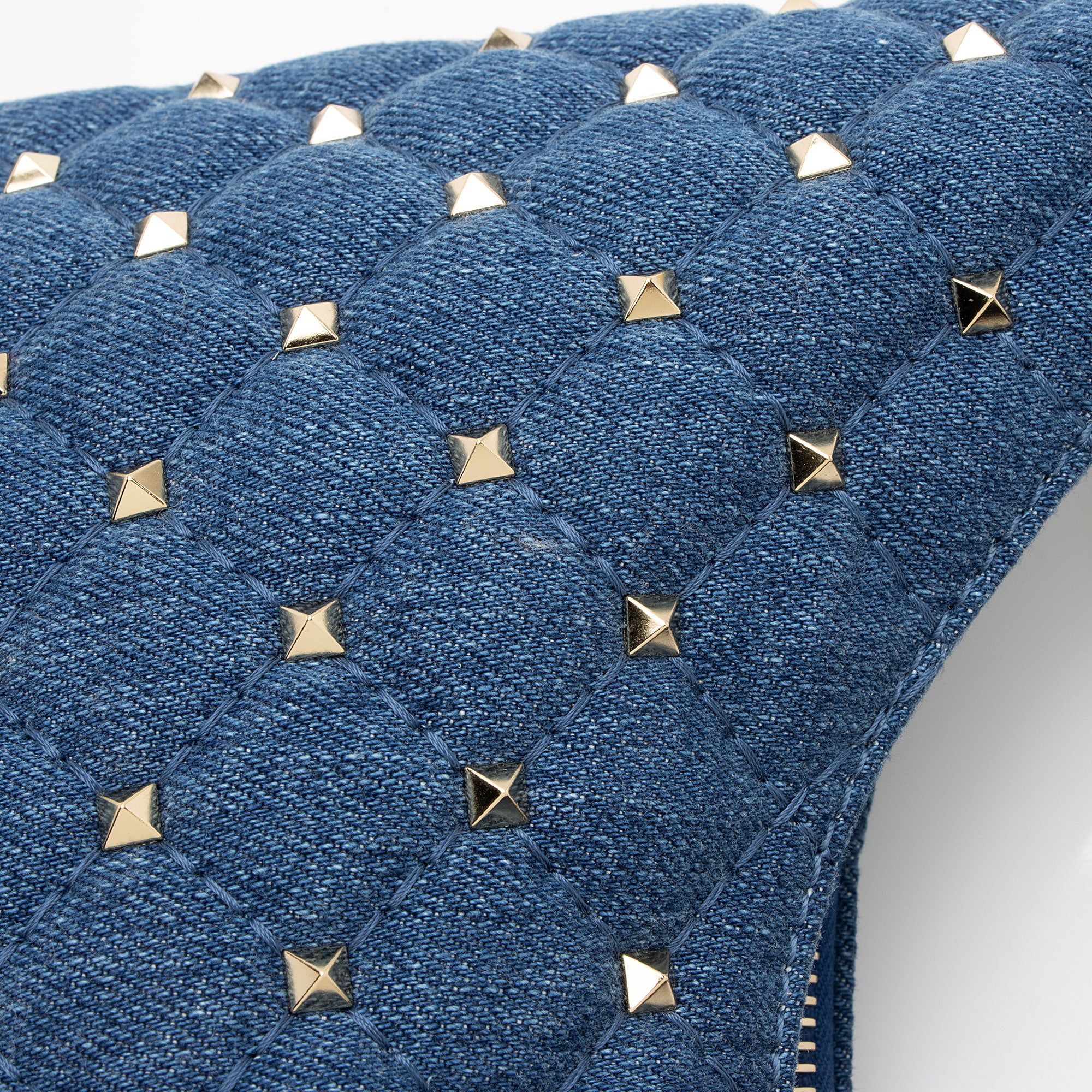 Valentino Denim Rockstud Spike Hobo