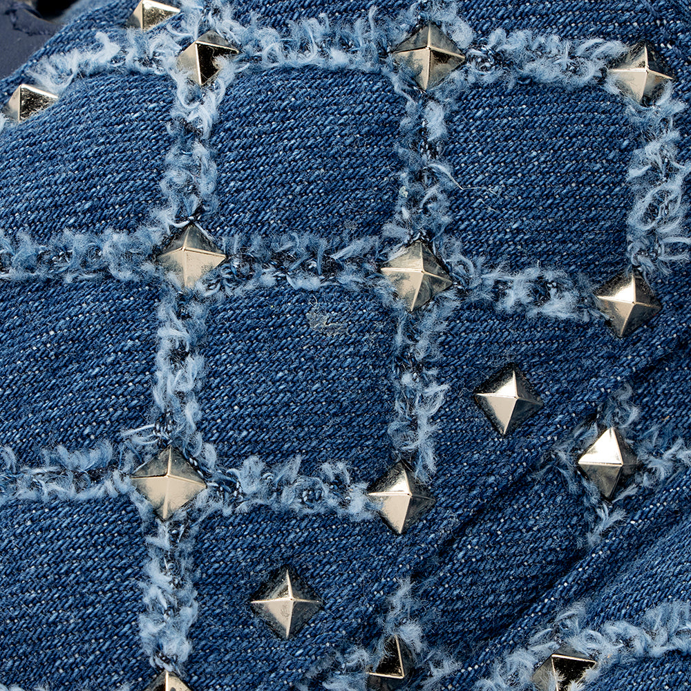 Valentino Denim Rockstud Spike Mini Backpack