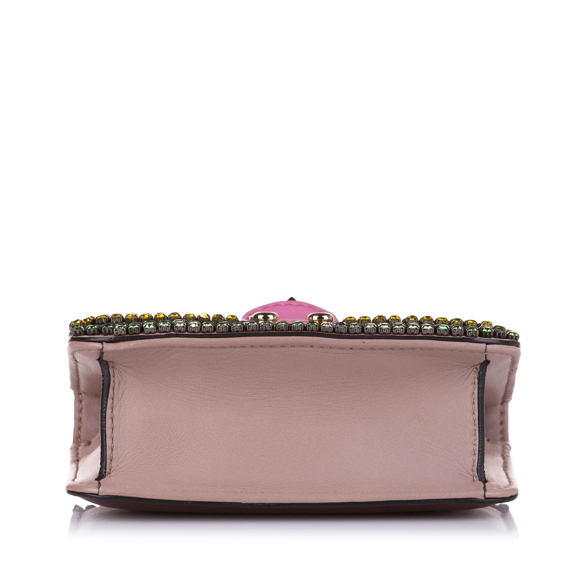Valentino Embellished Crystal Rockstud Glam Lock Crossbody Bag