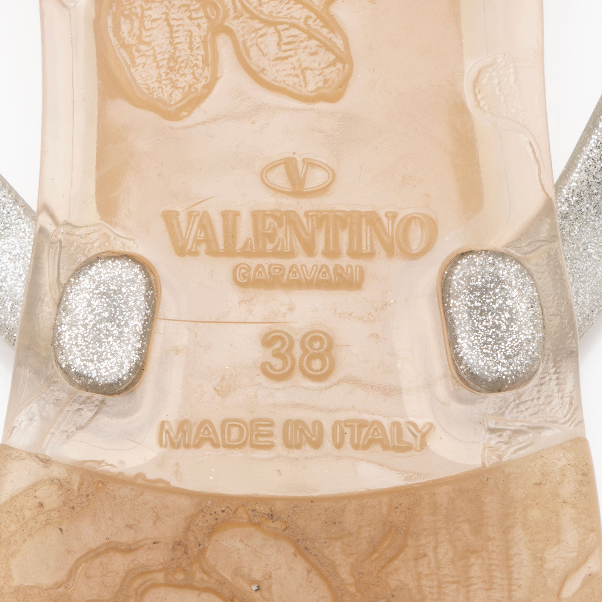 Valentino Glitter Rockstud Jelly Bow Sandals - Size 8 / 38