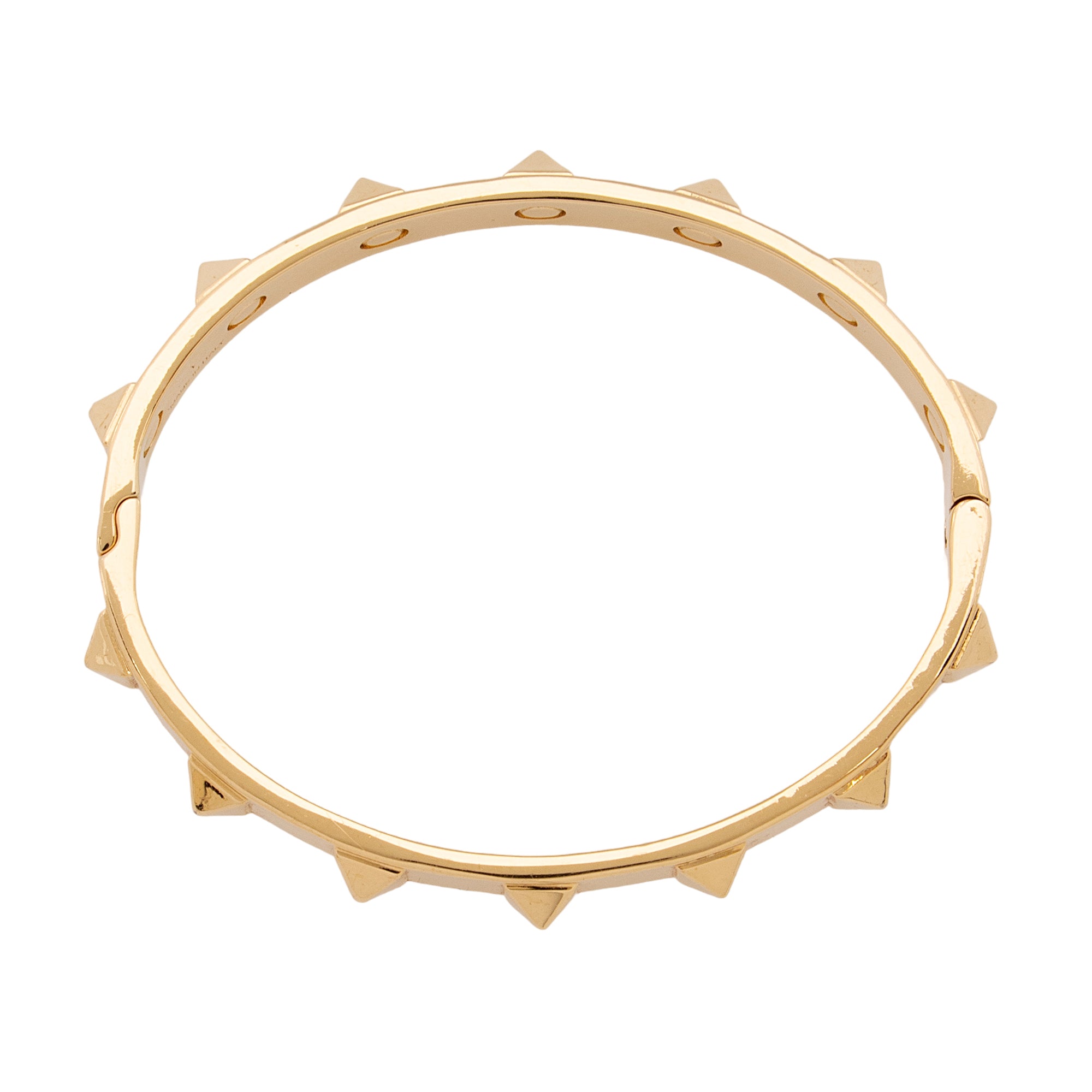 Valentino Gold Metal Rockstud Bangle Bracelet (SHF-DaCpkM)